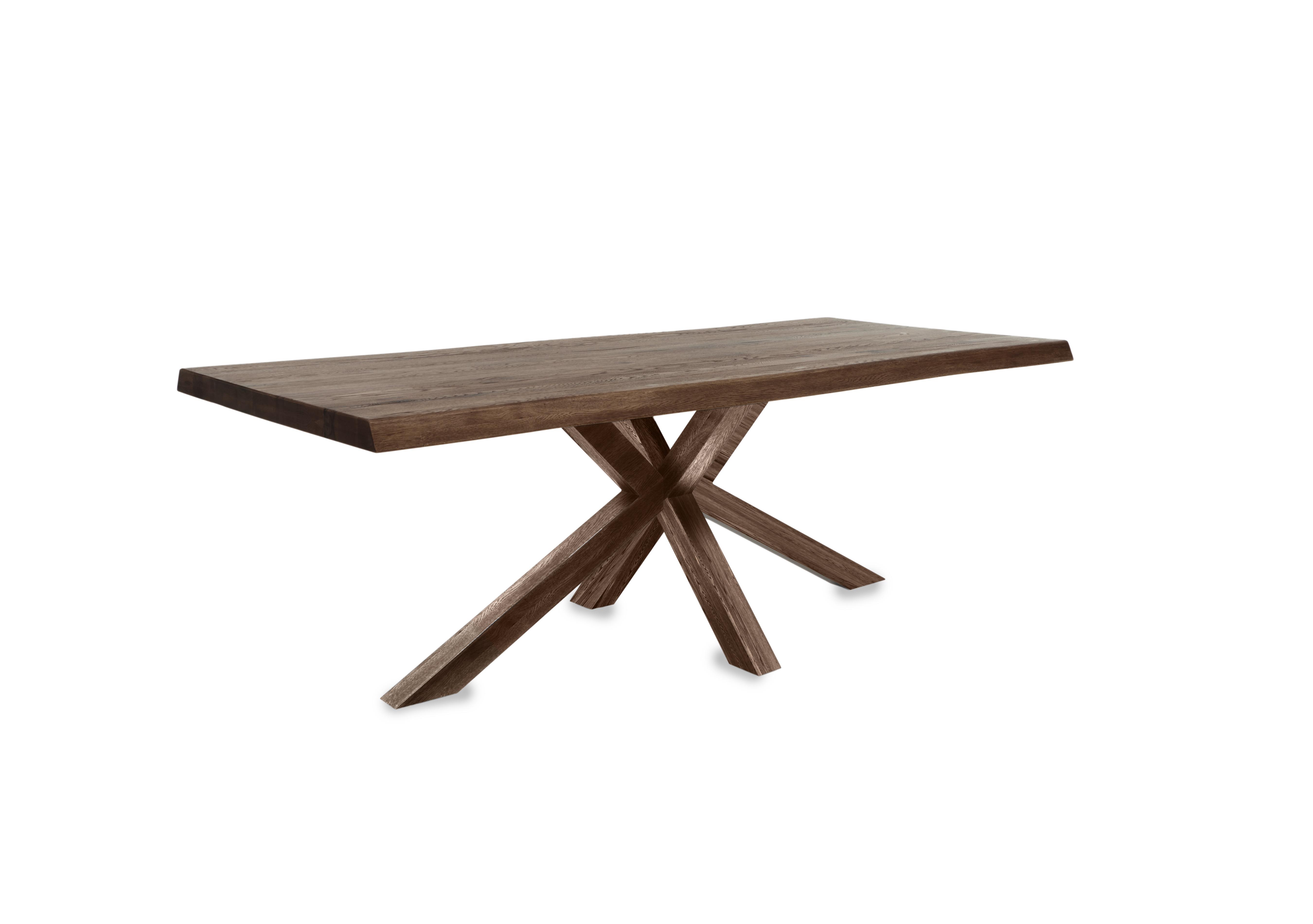 Njord Raw Edge Dining Table with Wooden Star Base in 4 Desert on Furniture Village