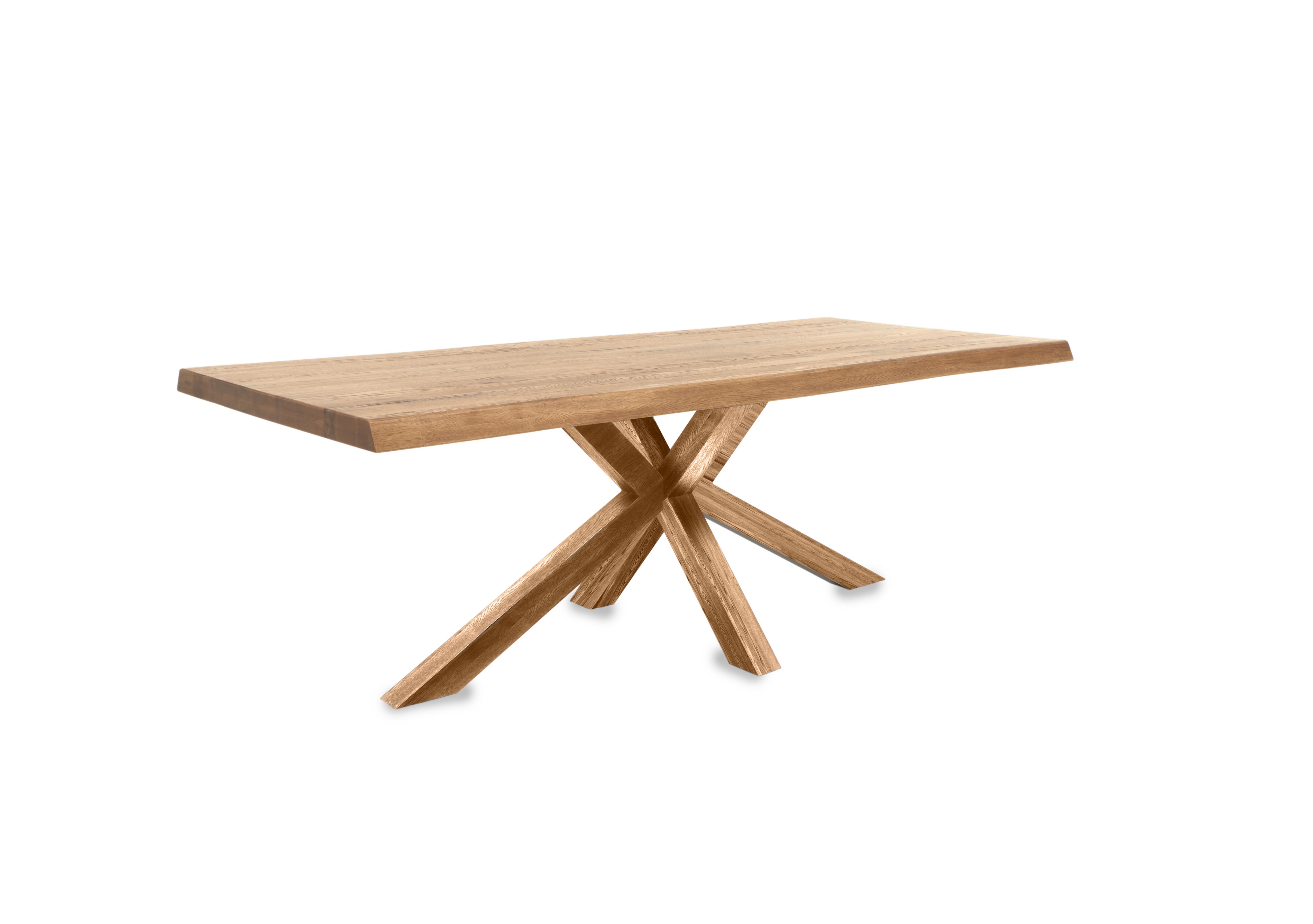 Njord Raw Edge Dining Table with Wooden Star Base in 52 Natura Bianca on Furniture Village