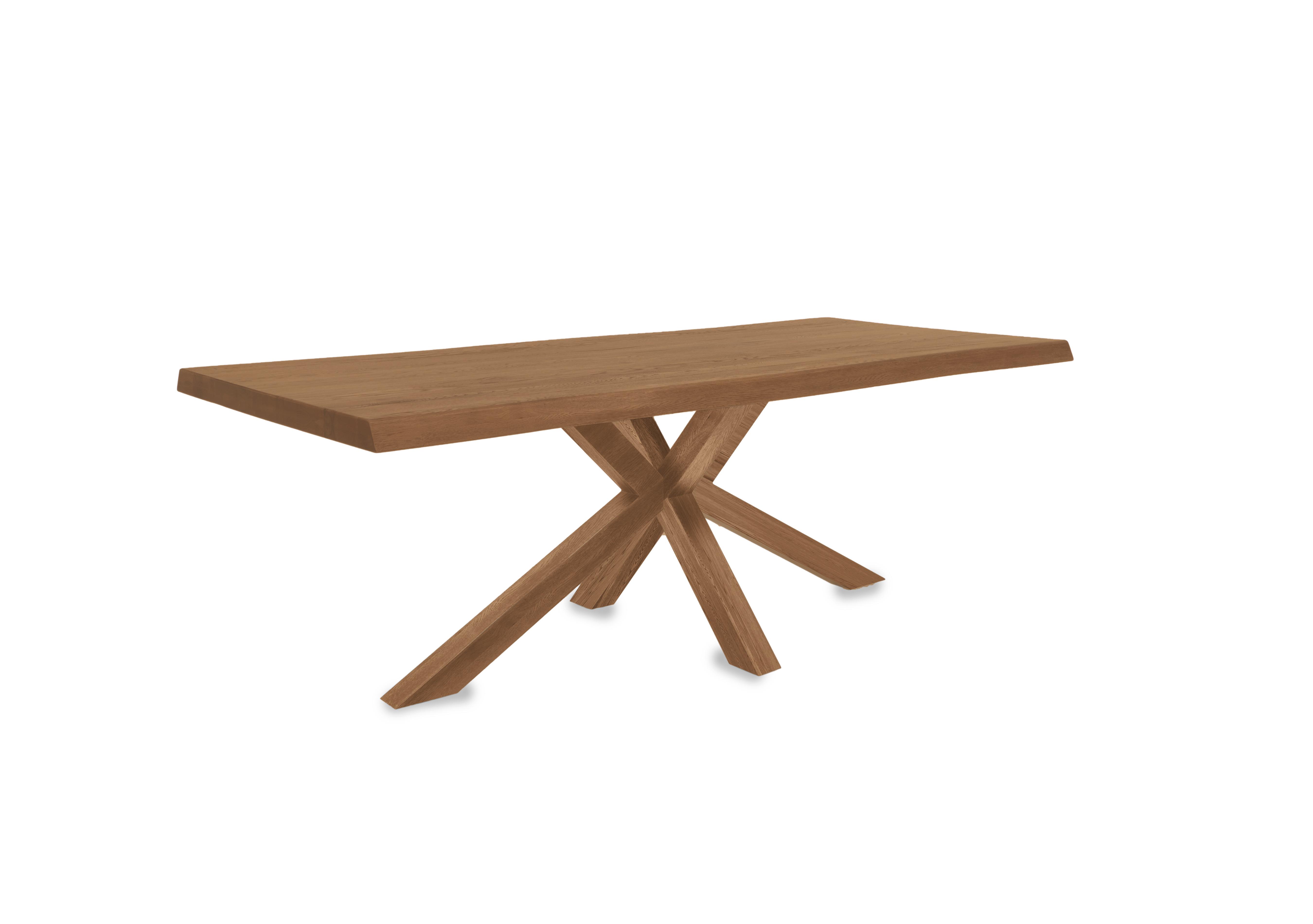 Njord Raw Edge Dining Table with Wooden Star Base in 6 Old Bassano on Furniture Village