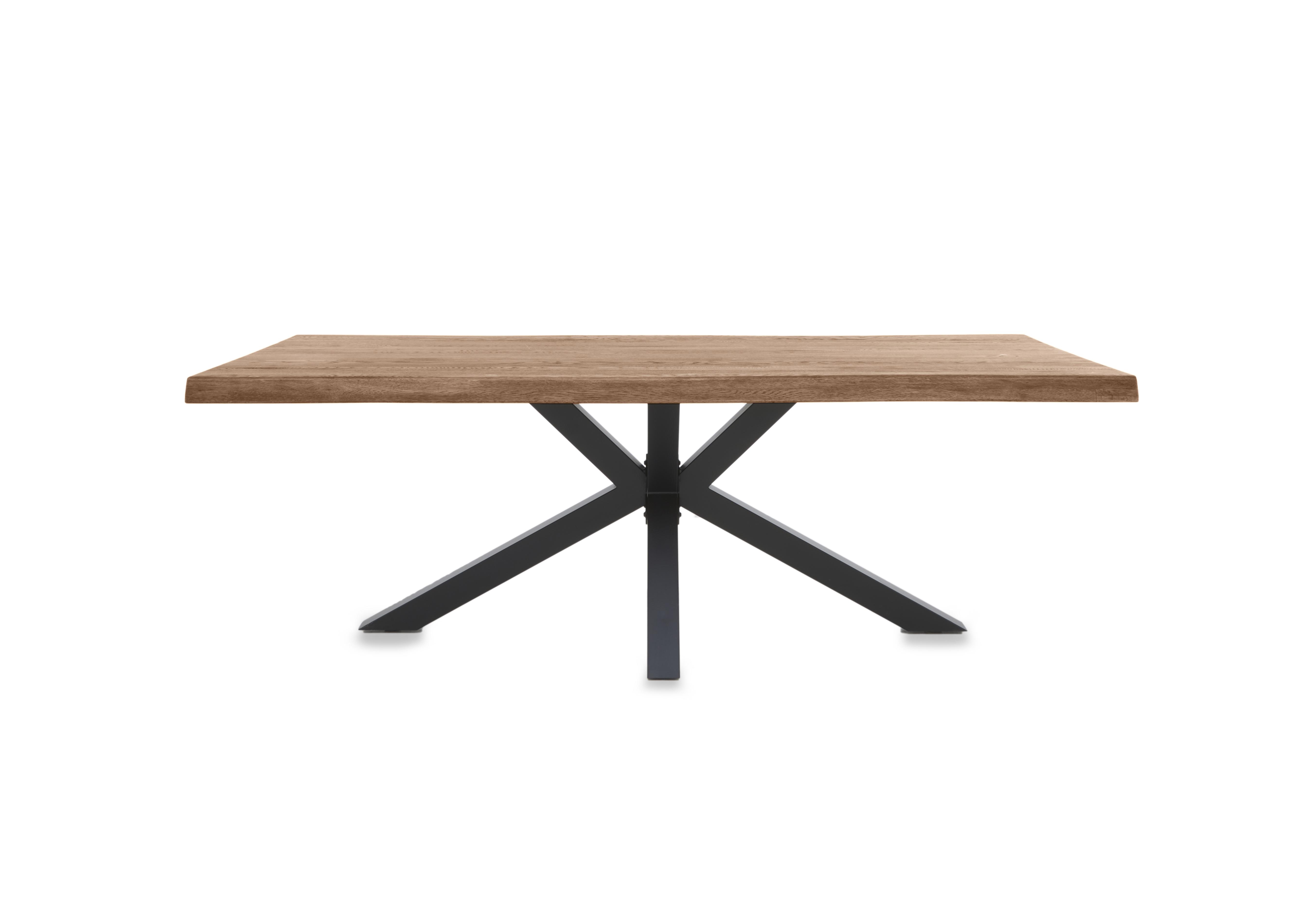 Njord Raw Edge Dining Table with Metal Star Base in 33 Storm Wood on Furniture Village