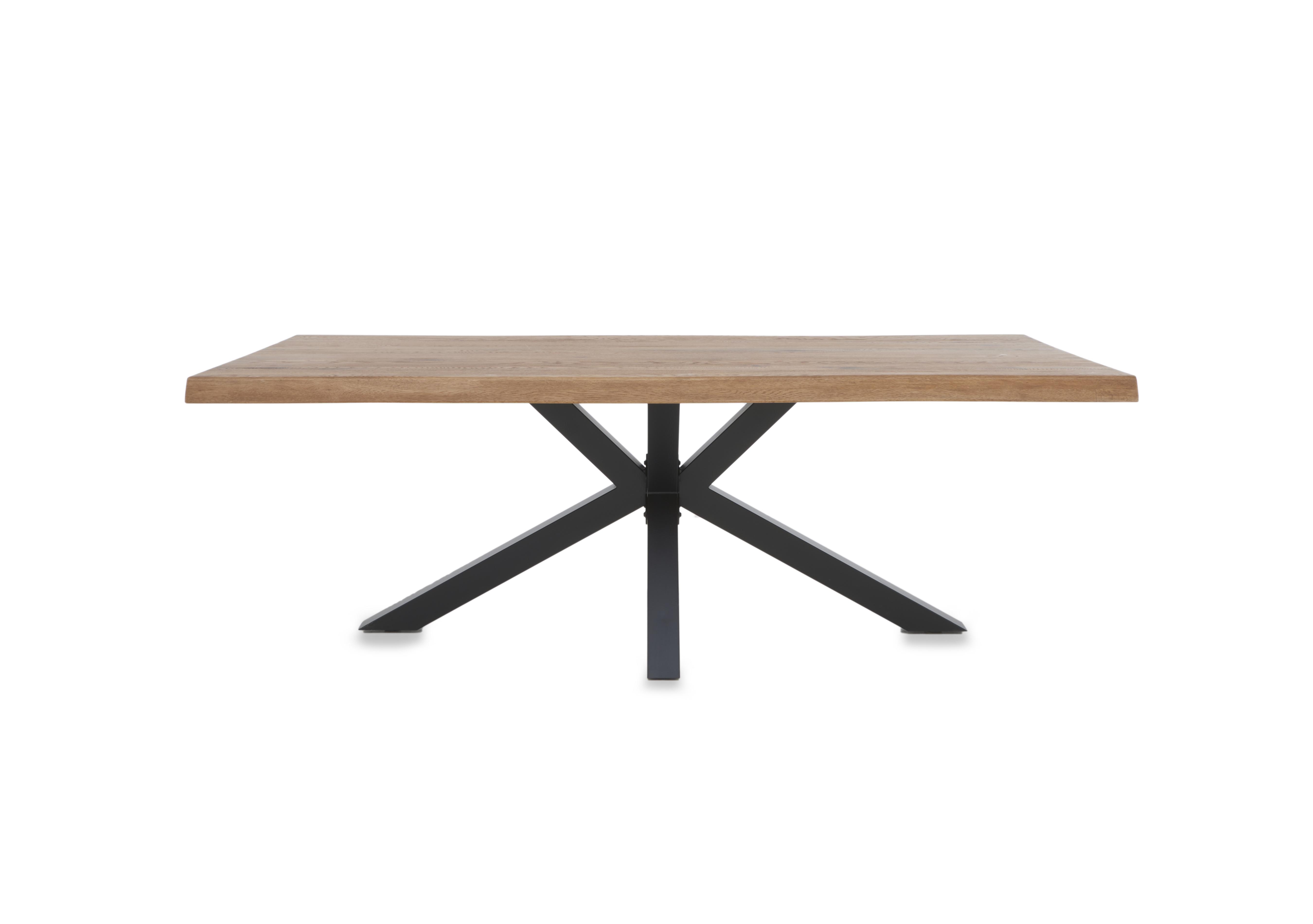 Njord Raw Edge Dining Table with Metal Star Base in 6 Old Bassano on Furniture Village