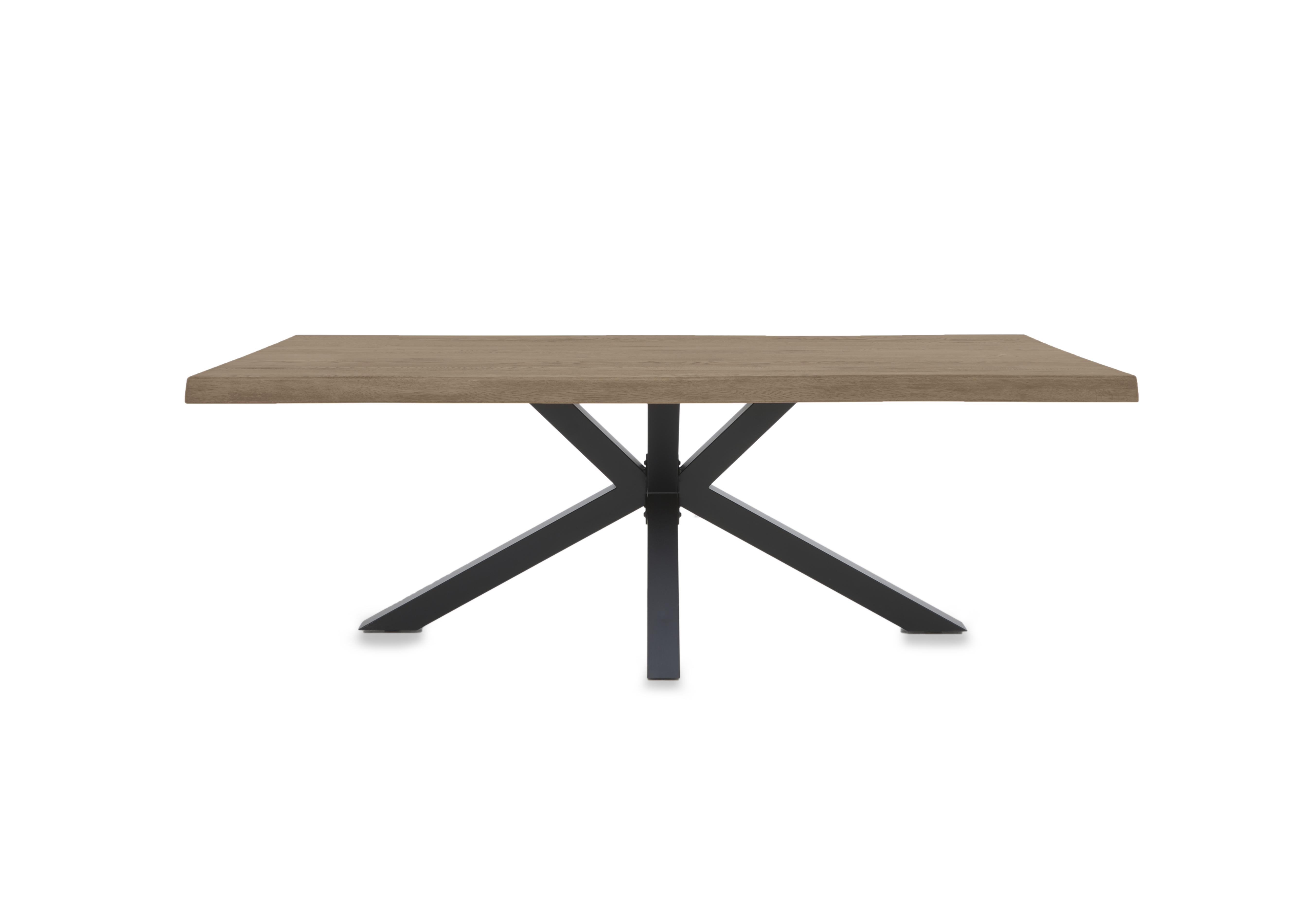 Njord Raw Edge Dining Table with Metal Star Base in 8 Vintage Grey on Furniture Village
