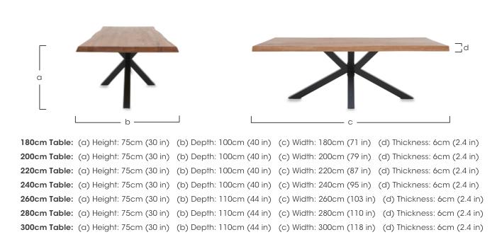 Njord Raw Edge Dining Table with Metal Star Base in  on Furniture Village