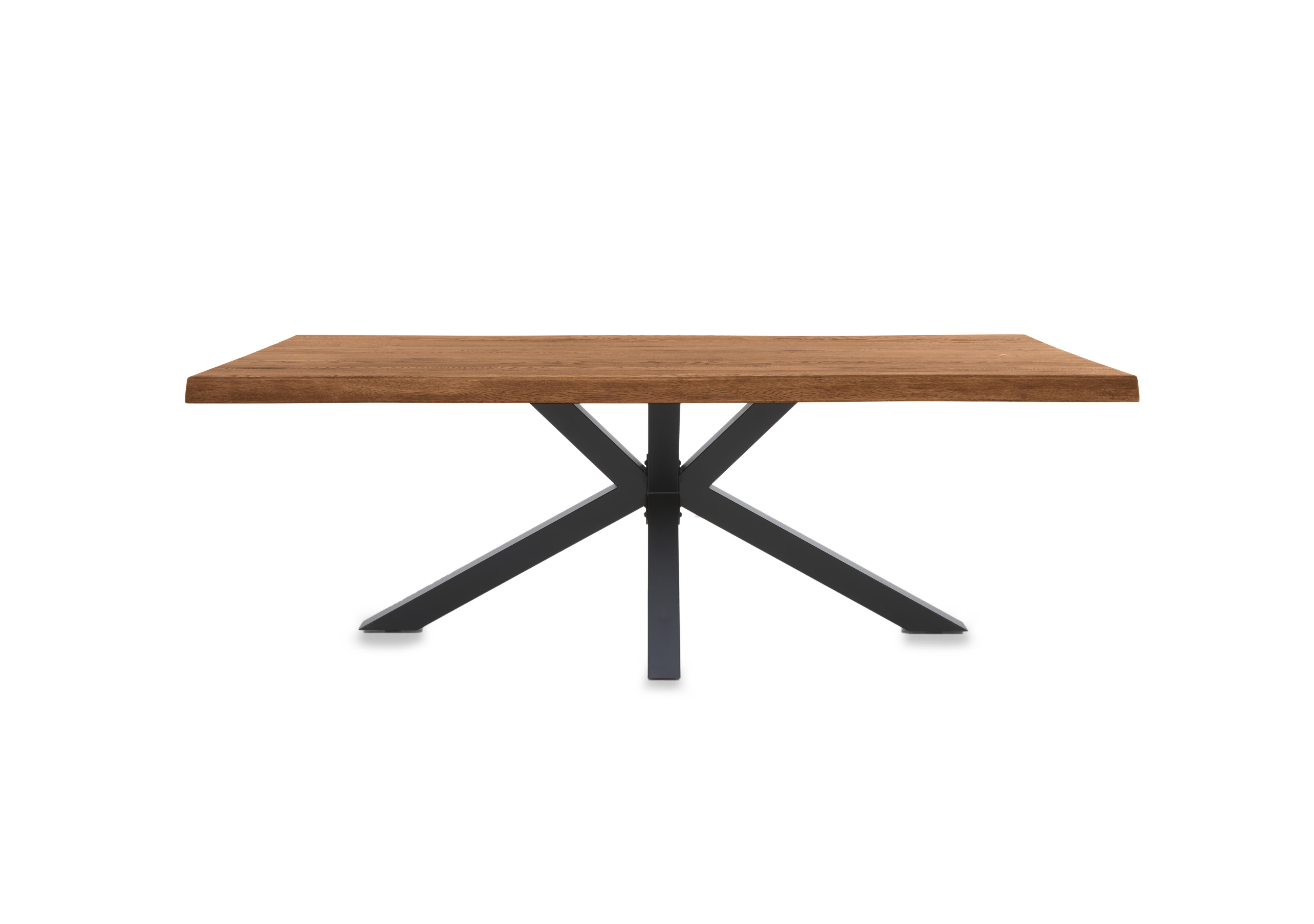 Njord Raw Edge Dining Table with Metal Star Base in 01 Oiled on Furniture Village