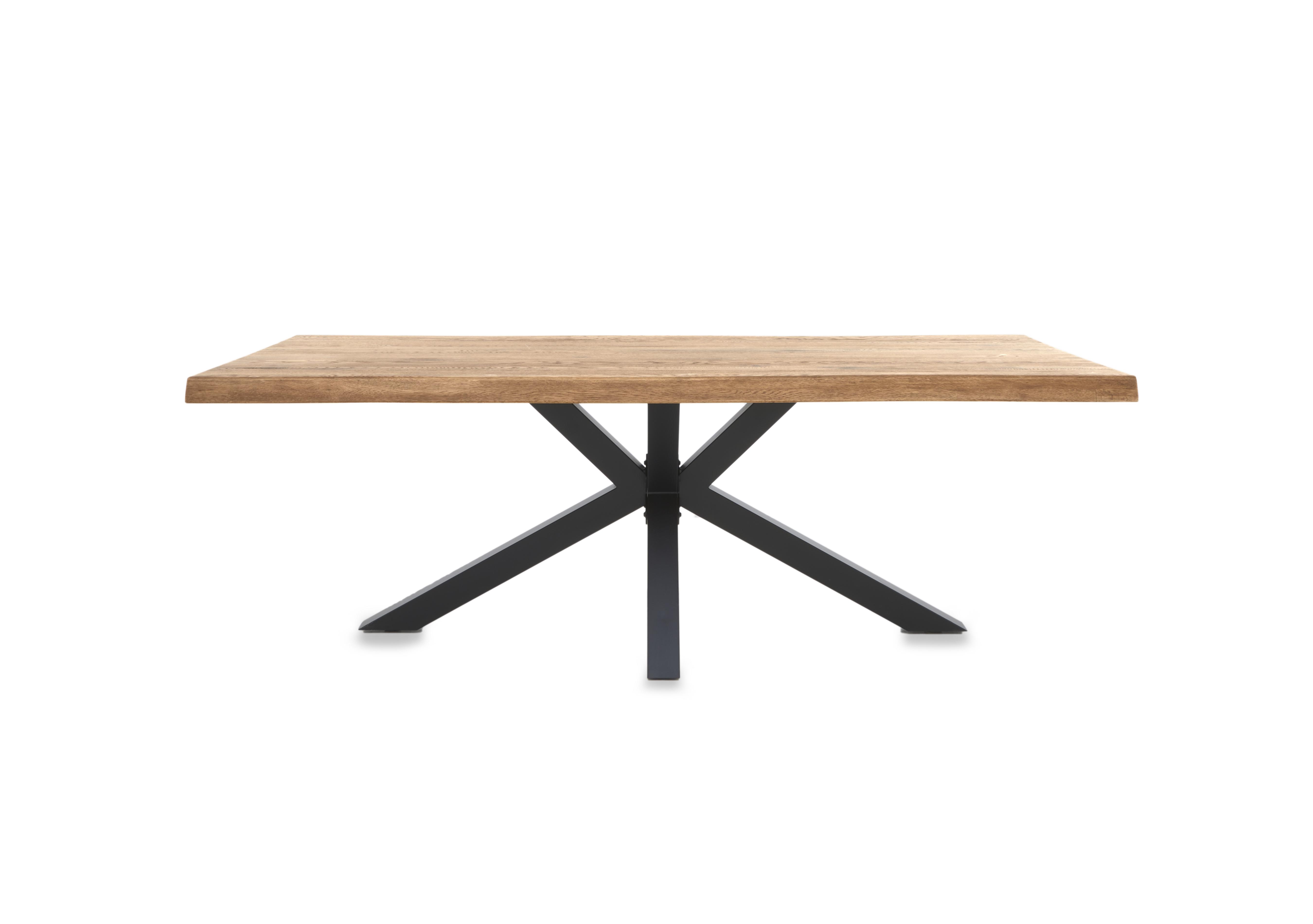 Njord Raw Edge Dining Table with Metal Star Base in 52 Natura Bianca on Furniture Village