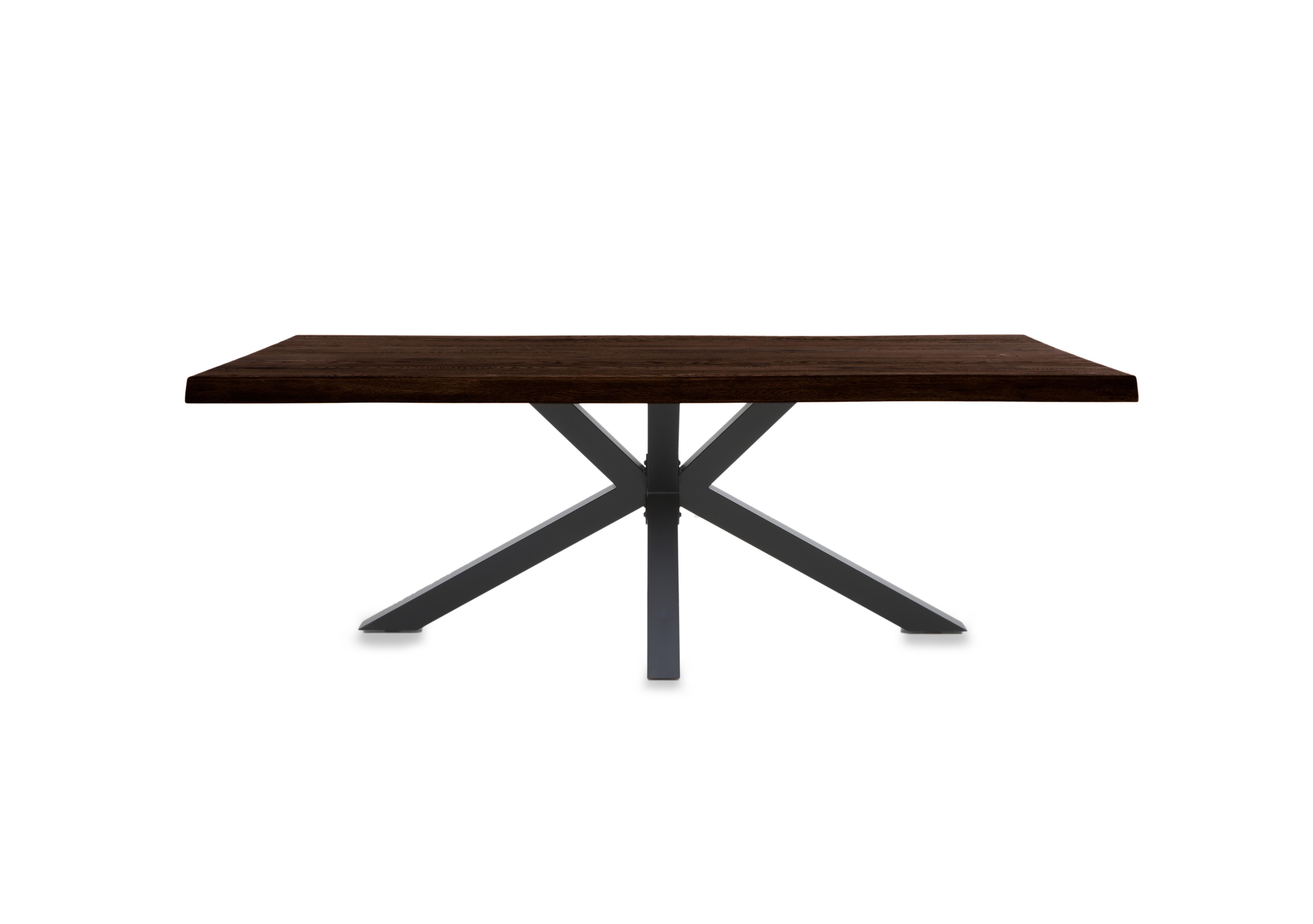 Njord Raw Edge Dining Table with Metal Star Base in Smoked on Furniture Village