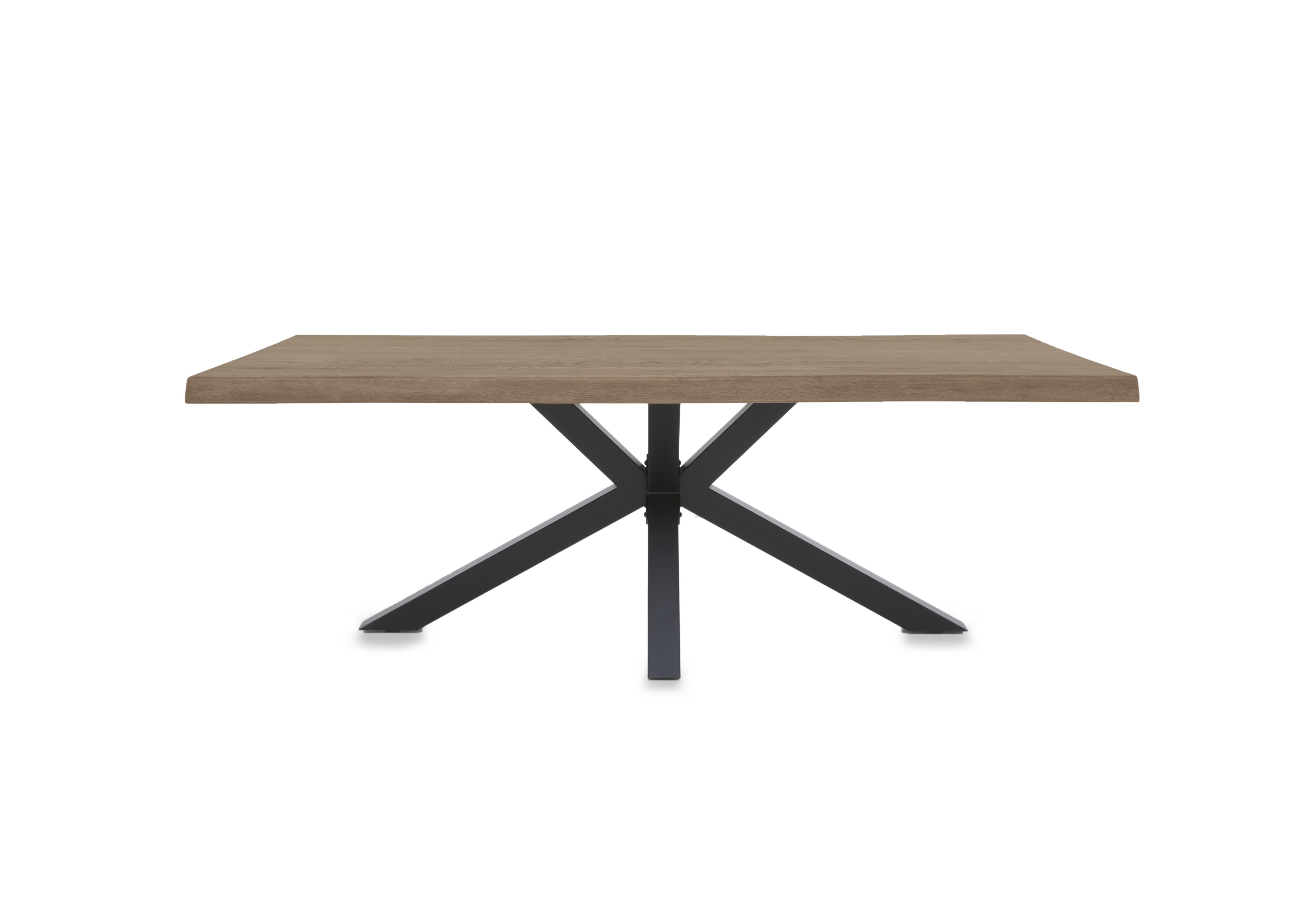 Njord Raw Edge Dining Table with Metal Star Base in Vintage Grey on Furniture Village