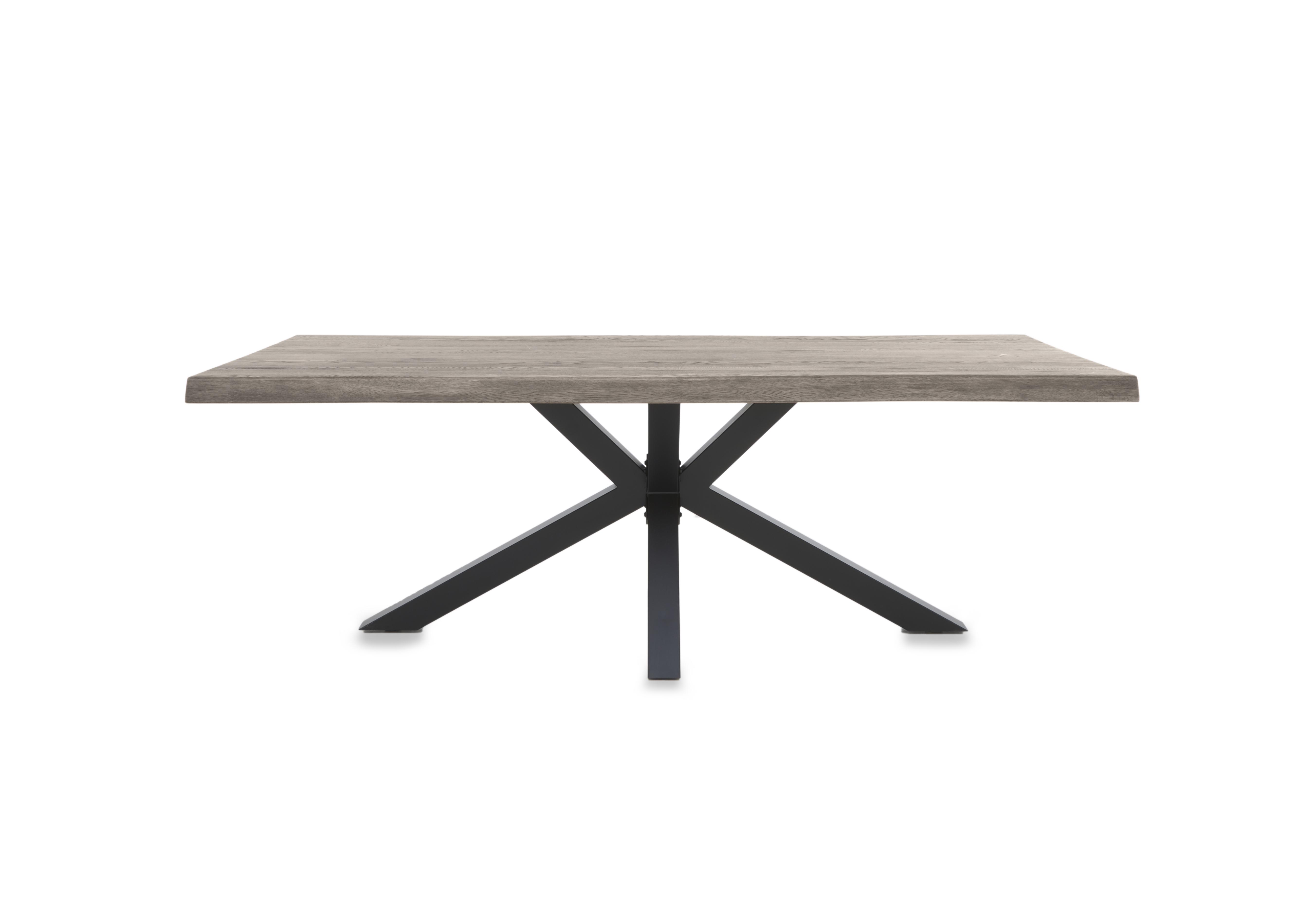 Njord Raw Edge Dining Table with Metal Star Base in White Washed on Furniture Village