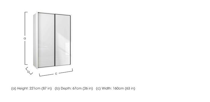 Dallas 160cm 2 Door Sliding Glass Wardrobe in  on Furniture Village
