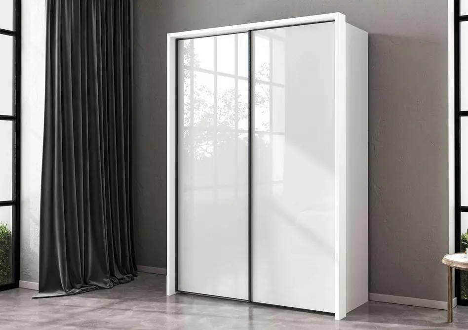 Dallas 160cm 2 Door Sliding Glass Wardrobe