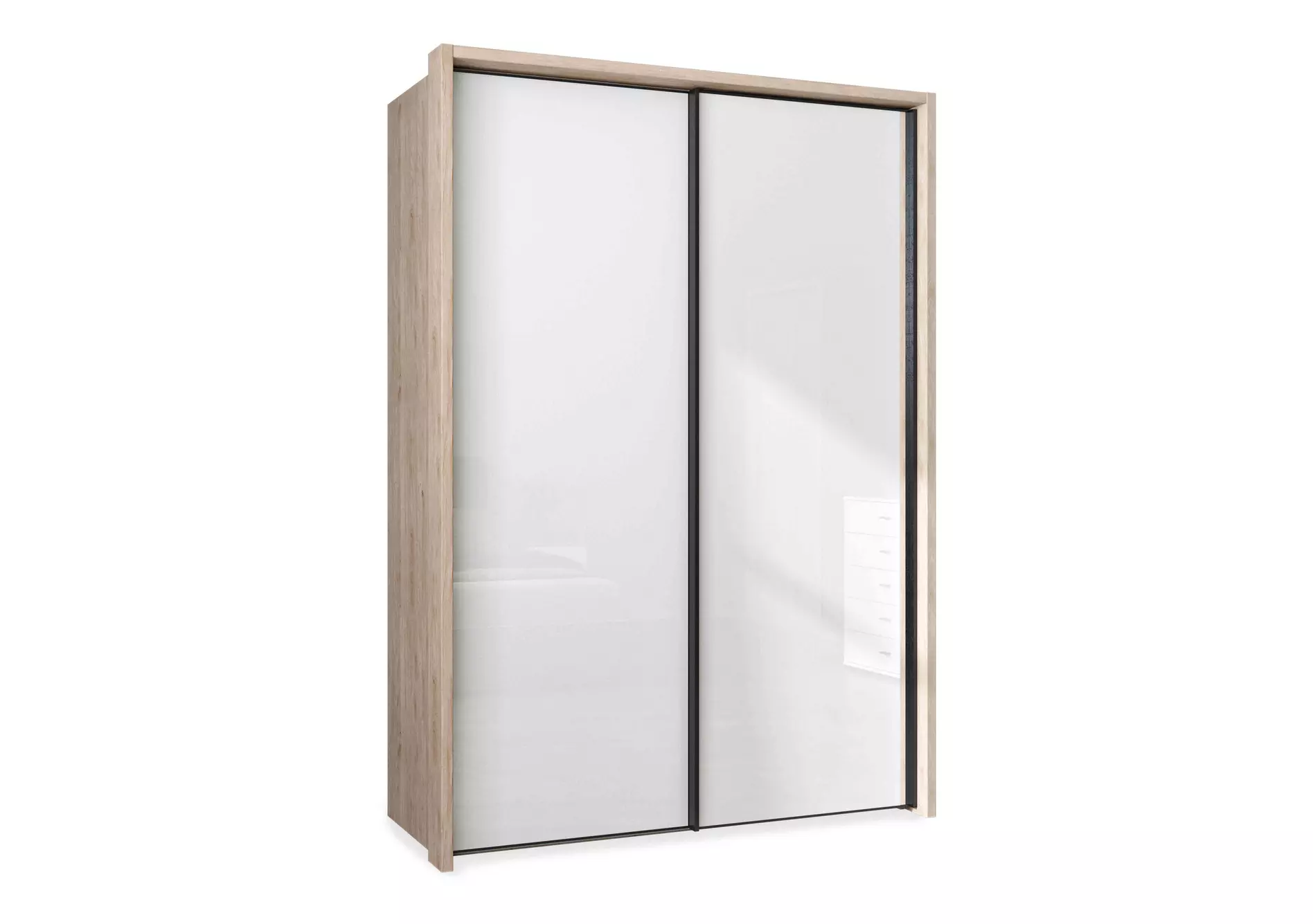Dallas 160cm 2 Door Sliding Glass Wardrobe