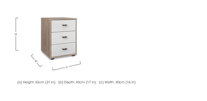 Dallas 40cm 3 Drawer Glass Bedside Cabinet in  on Furniture Village