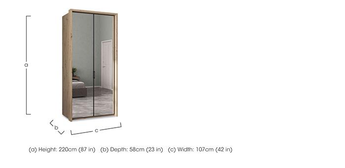Dallas 107cm 2 Door Hinged Wardrobe with 2 Mirror Doors in  on Furniture Village