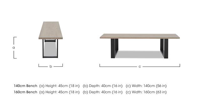 Compact Terra Dining Bench with U-Shaped Legs in  on Furniture Village