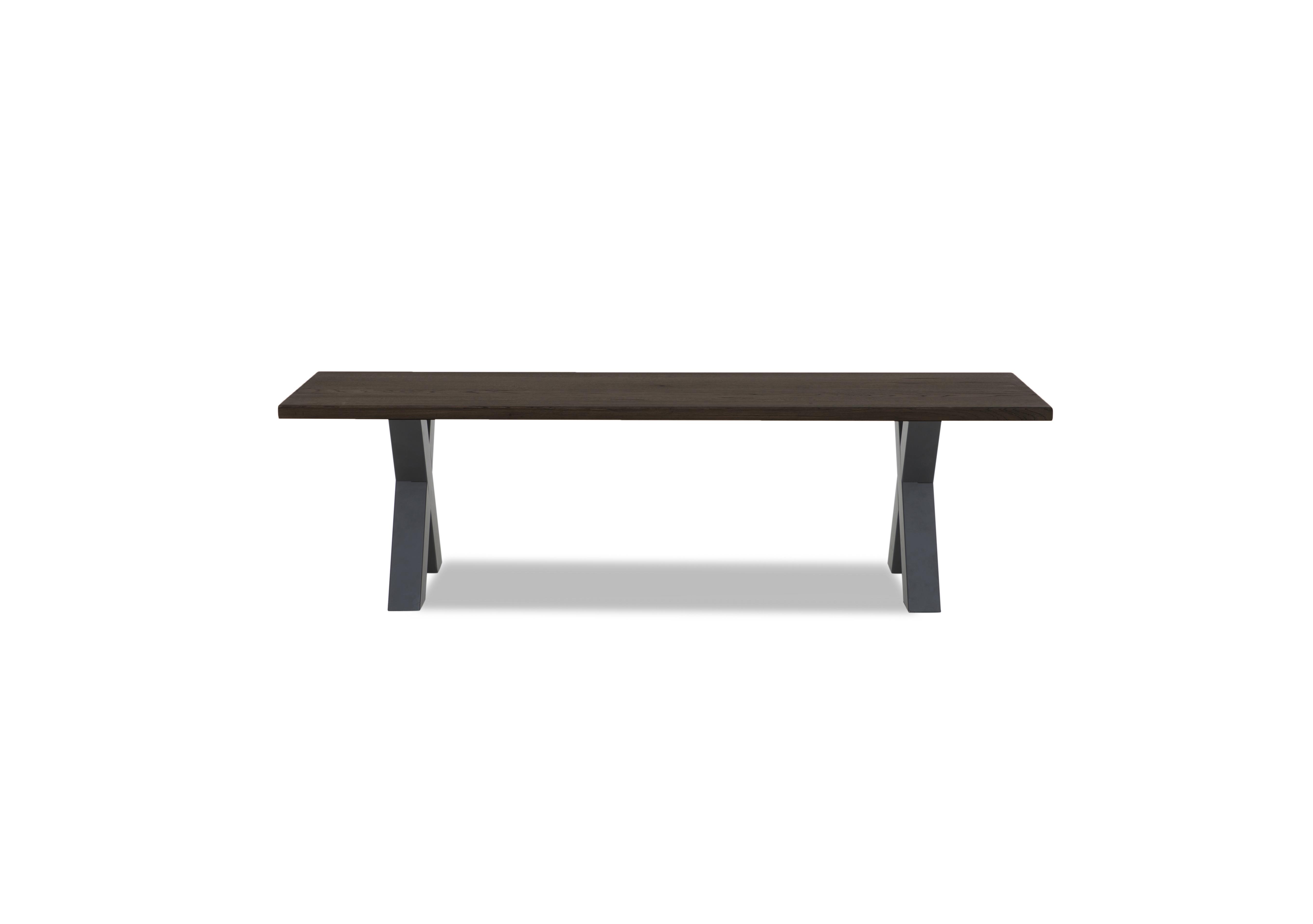Compact Terra Dining Bench with X-Shaped Legs in 02 Smoked on Furniture Village