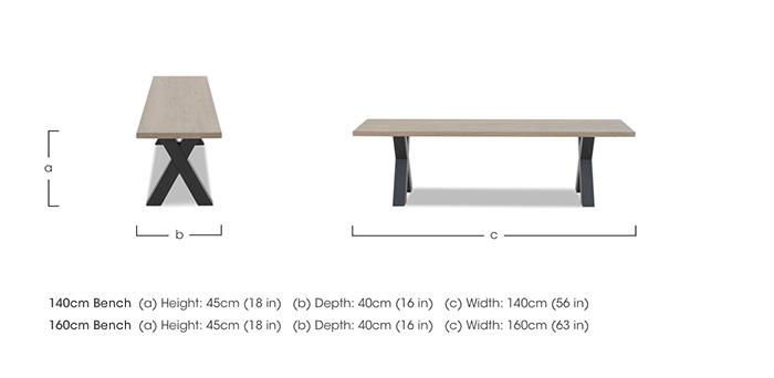 Compact Terra Dining Bench with X-Shaped Legs in  on Furniture Village