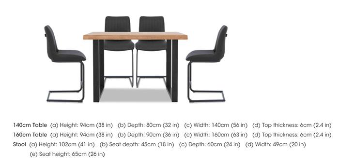 Compact Terra Raw Edge Bar Table with U-Shaped Legs and 4 Cognac Terra Bar Stools in  on Furniture Village