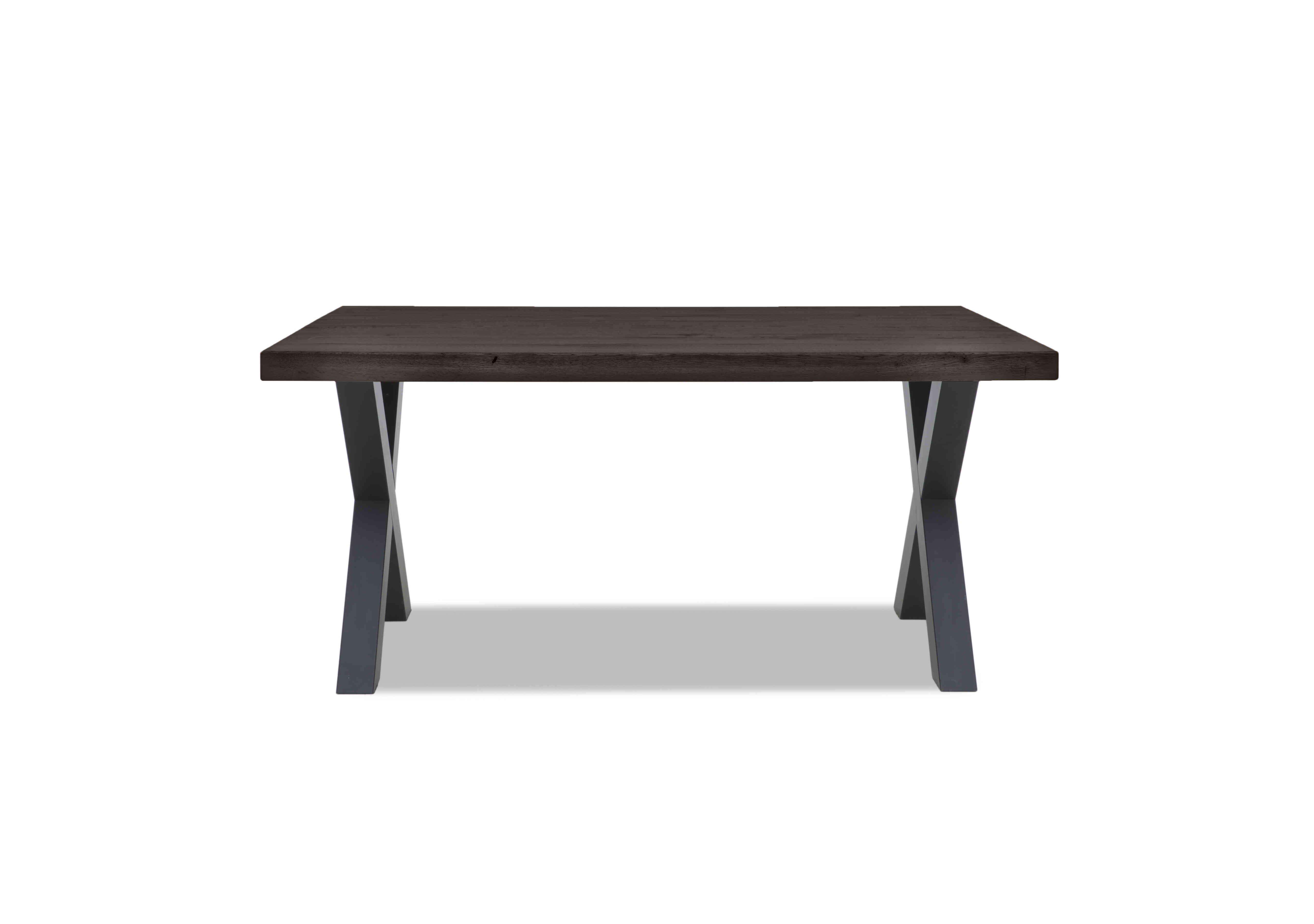 Compact Terra Straight Edge Dining Table with X-Shaped Legs in 02 Smoked on Furniture Village