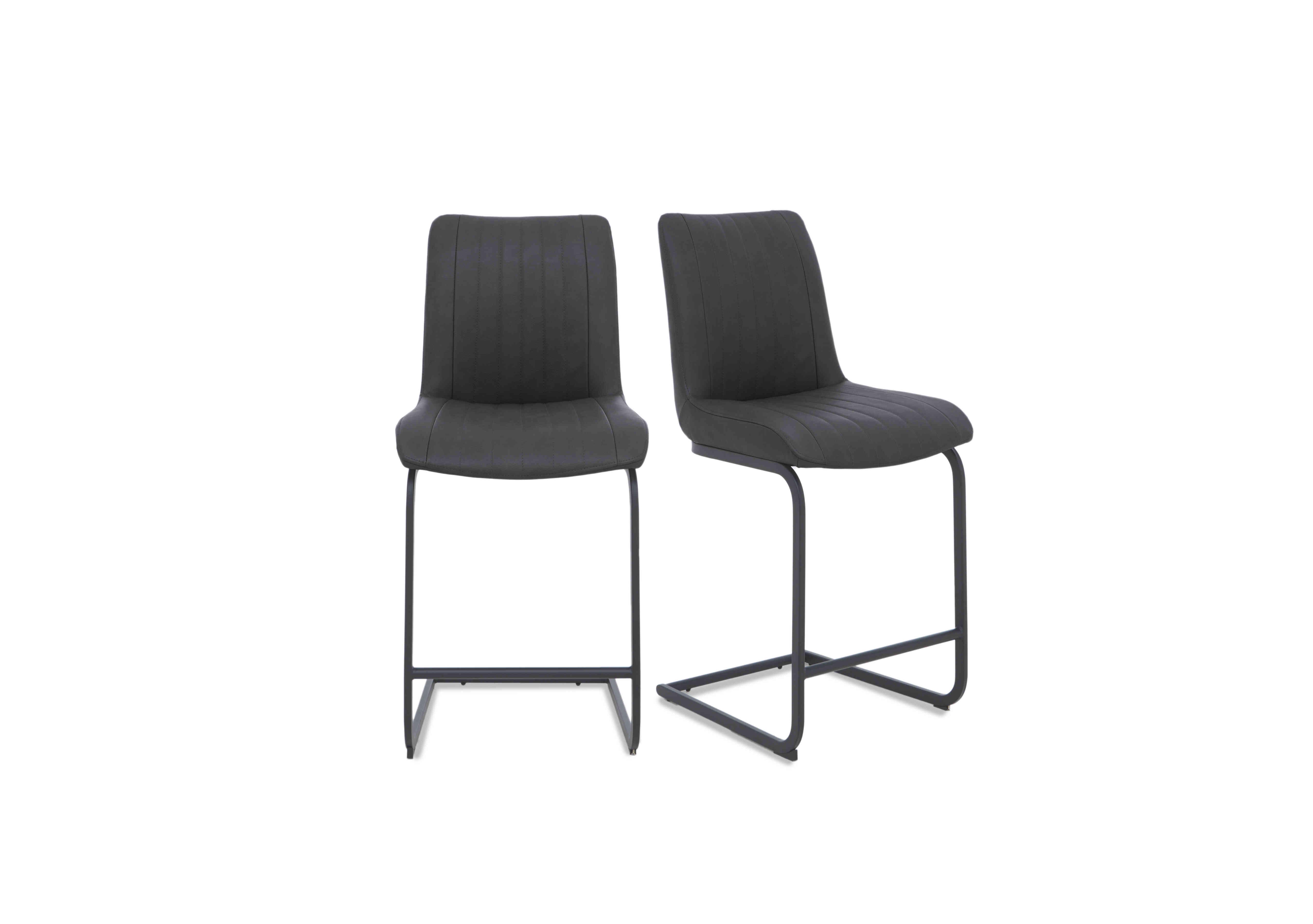 Terra Pair of Fixed Bar Stools in 08 Vintage Grey on Furniture Village