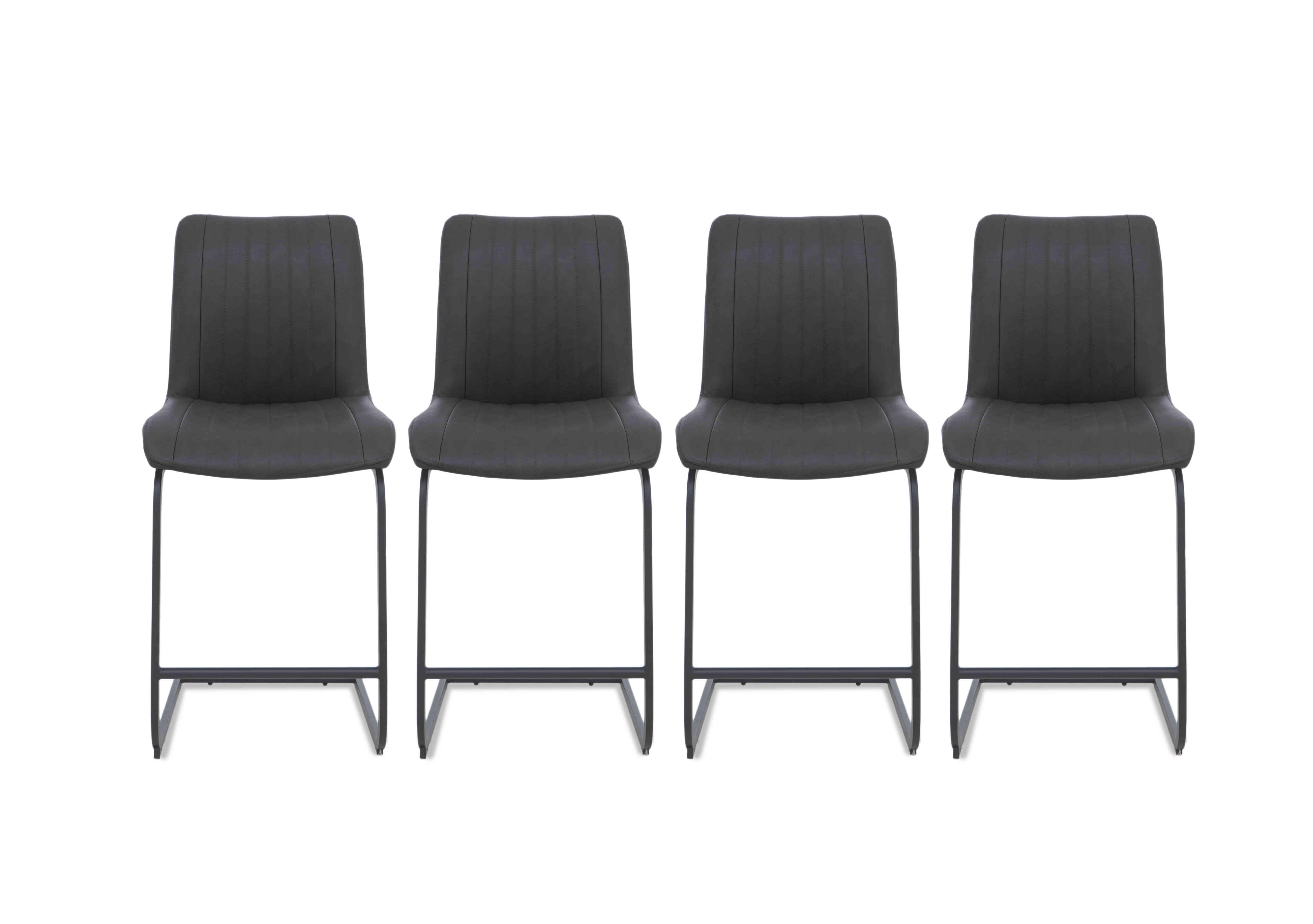 Terra Set of 4 Fixed Bar Stools in 08 Vintage Grey on Furniture Village