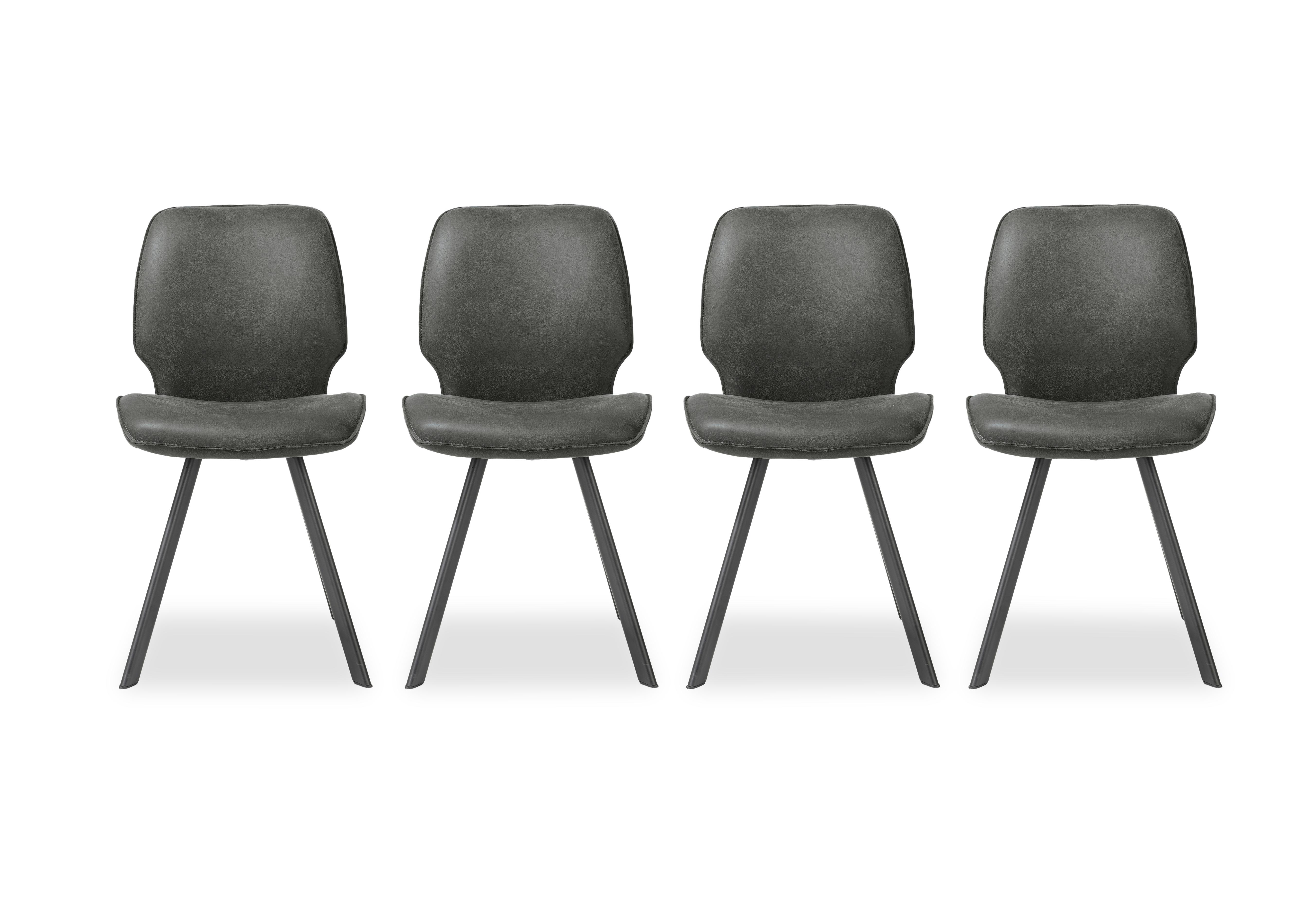 Montreal Semmi Set of 4 Dining Chairs in Off Black on Furniture Village