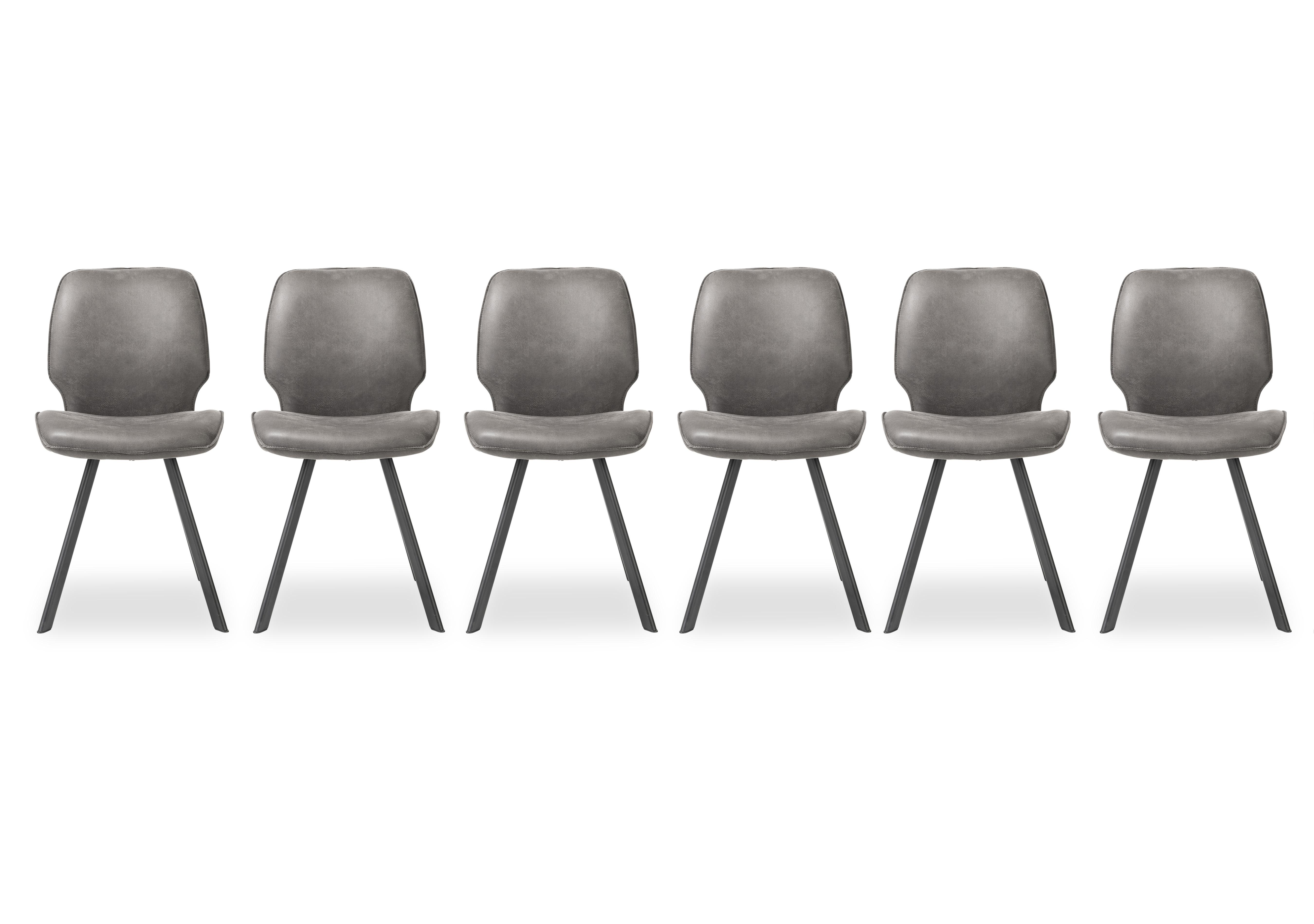 Montreal Semmi Set of 6 Dining Chairs in Grey on Furniture Village