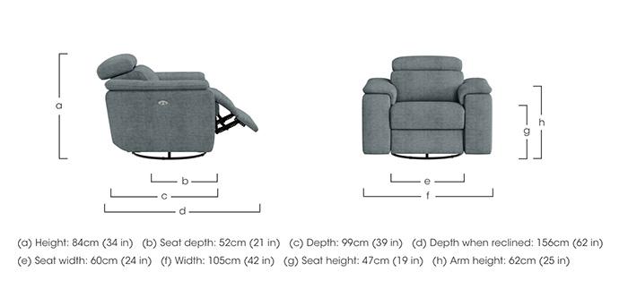 Davide Fabric Swivel Rocker Power Recliner Chair in  on Furniture Village