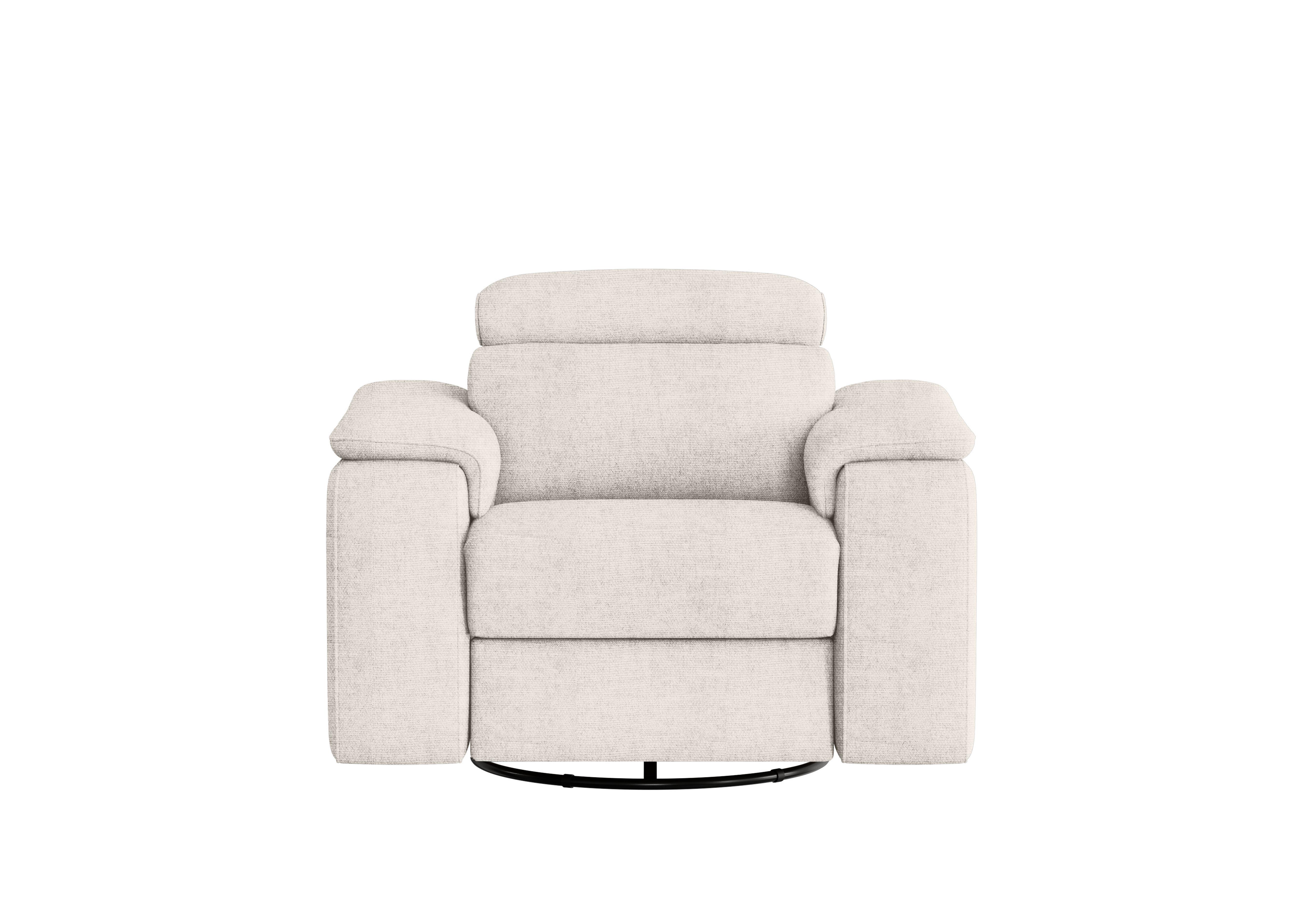 Davide Fabric Swivel Rocker Power Recliner Chair in Baobab Beige on Furniture Village
