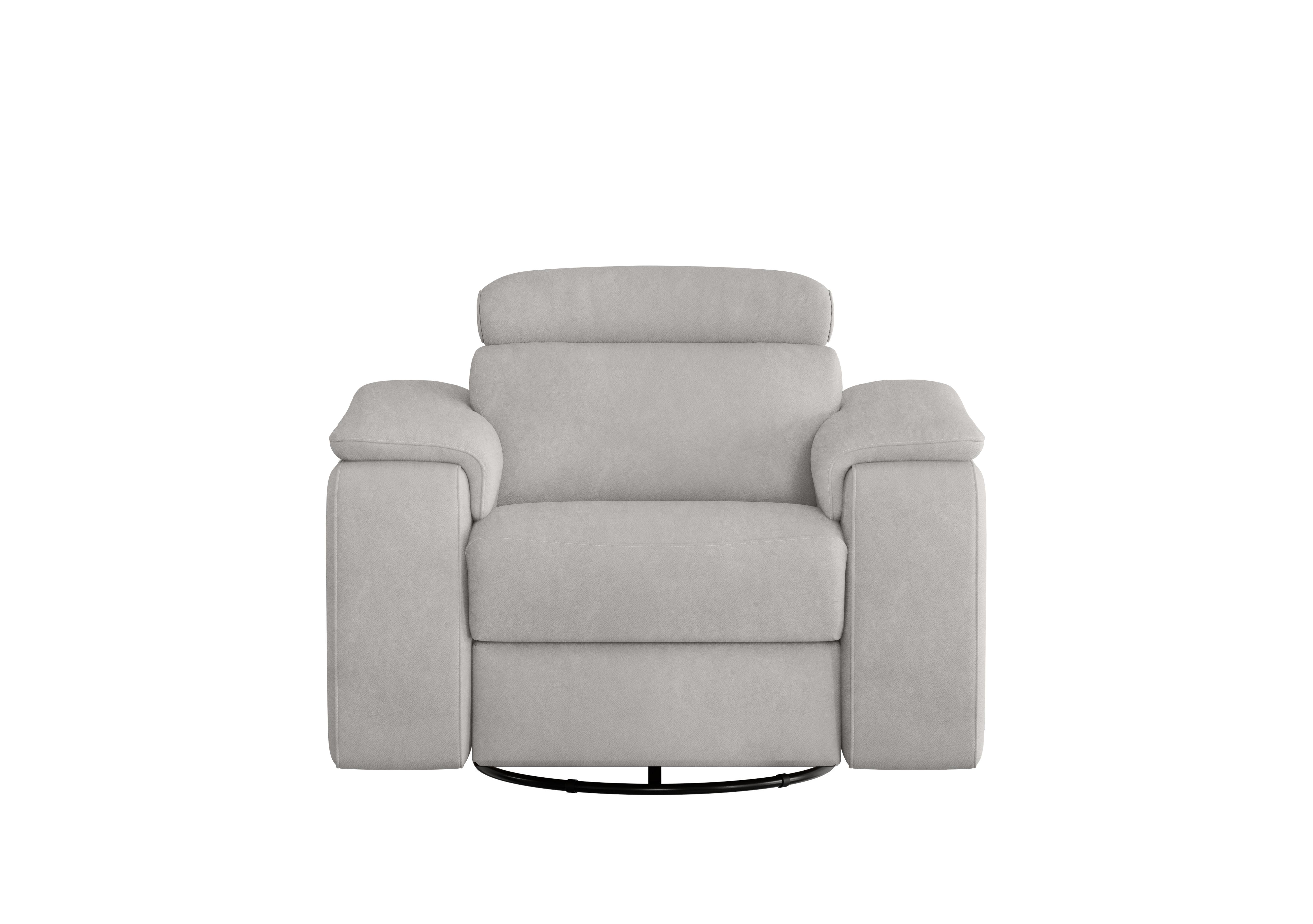 Davide Fabric Swivel Rocker Power Recliner Chair in Flambe Ghiaccio on Furniture Village