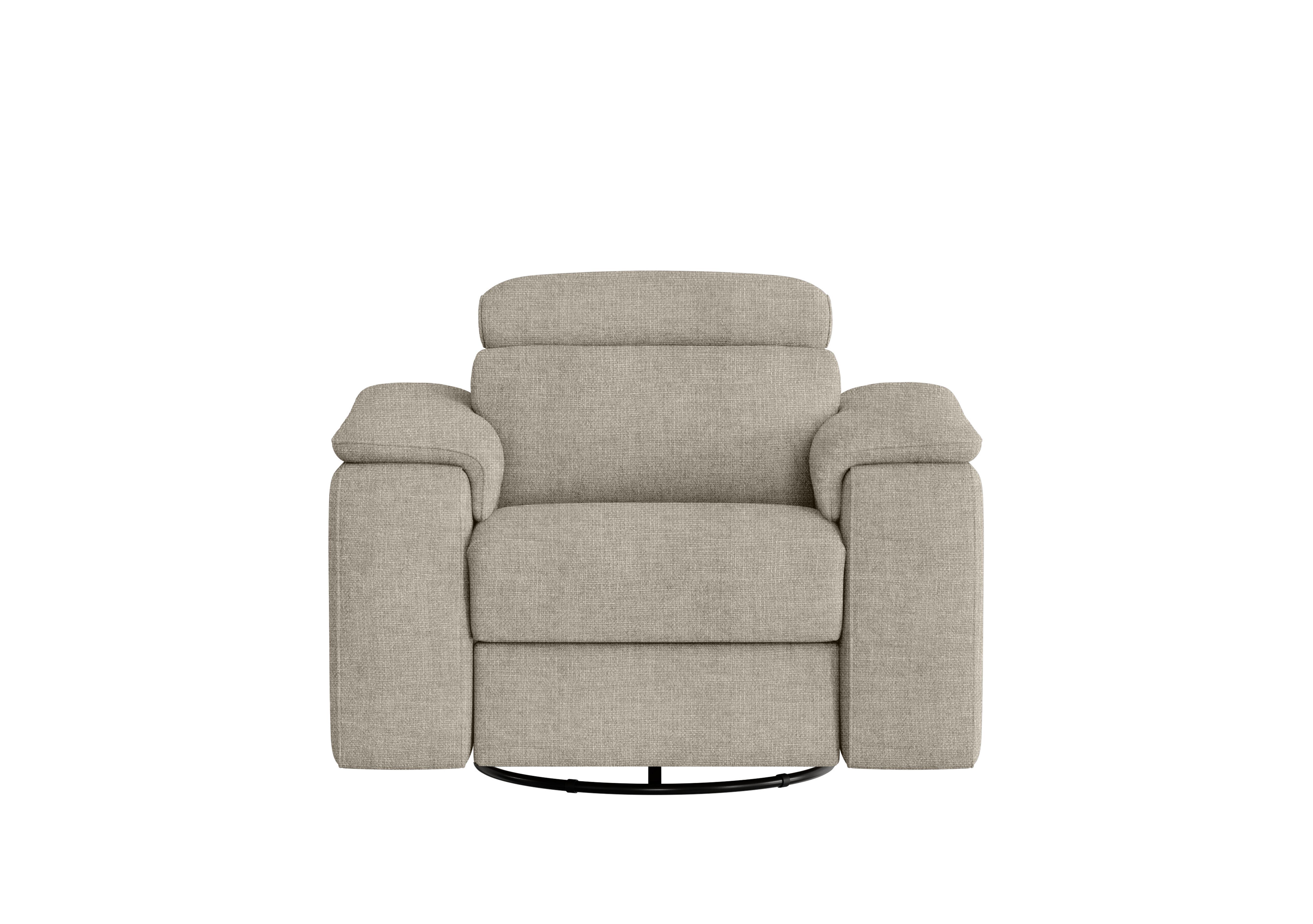 Davide Fabric Swivel Rocker Power Recliner Chair in Zoia Beige 9020 on Furniture Village