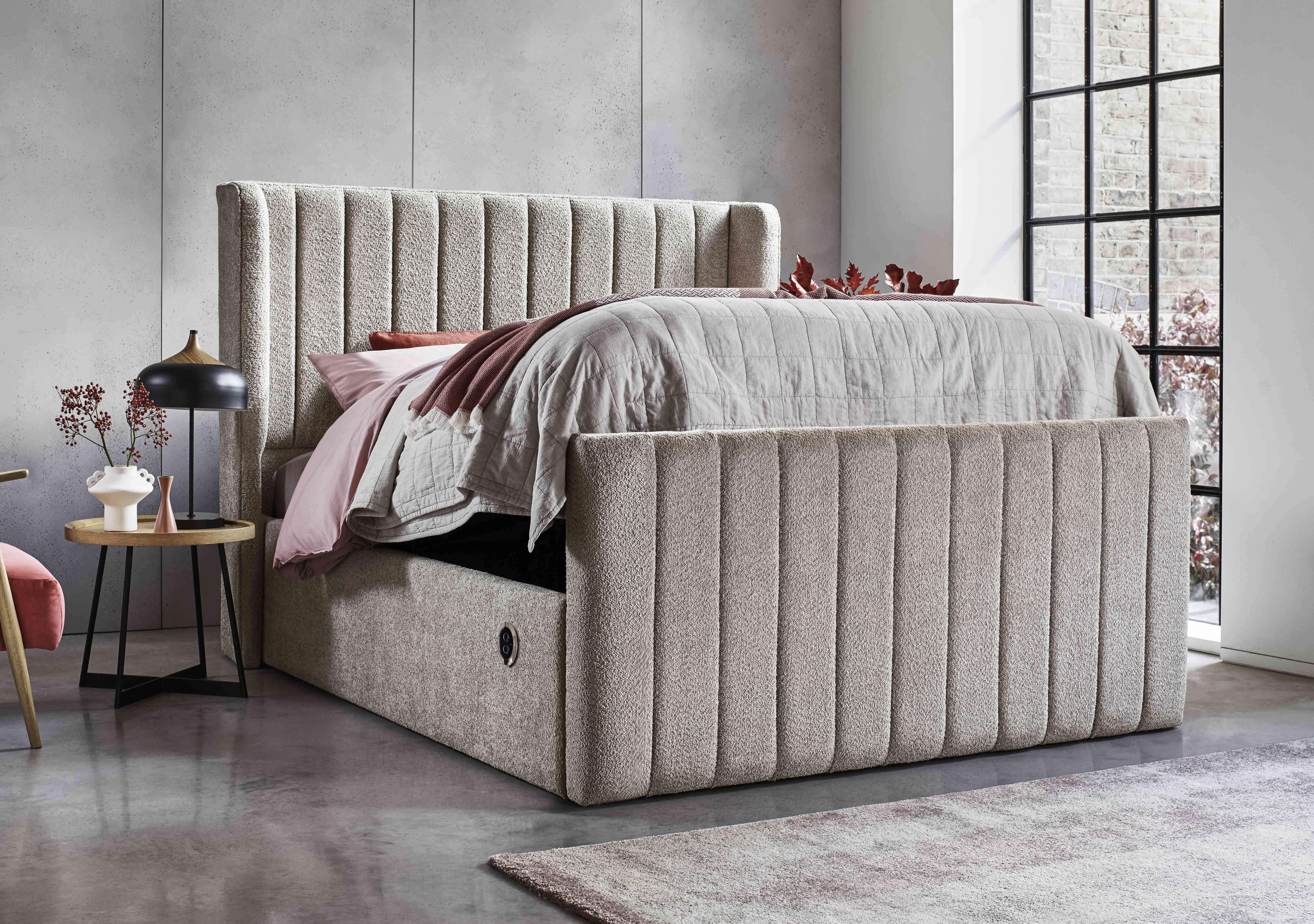 Eira High Foot End Electric Ottoman Bed Frame in  on Furniture Village