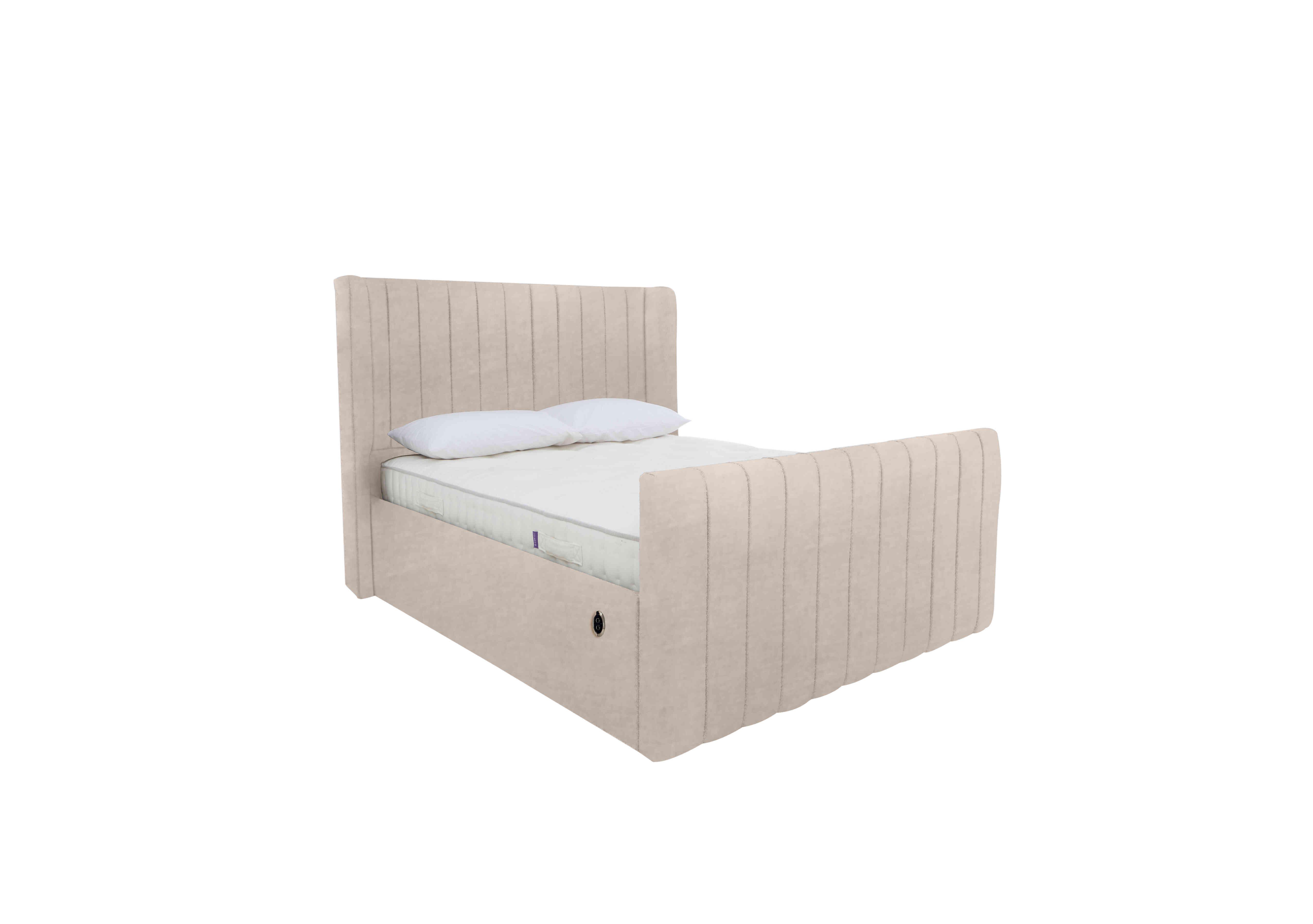 Eira High Foot End Electric Ottoman Bed Frame in Savannah Almond on Furniture Village