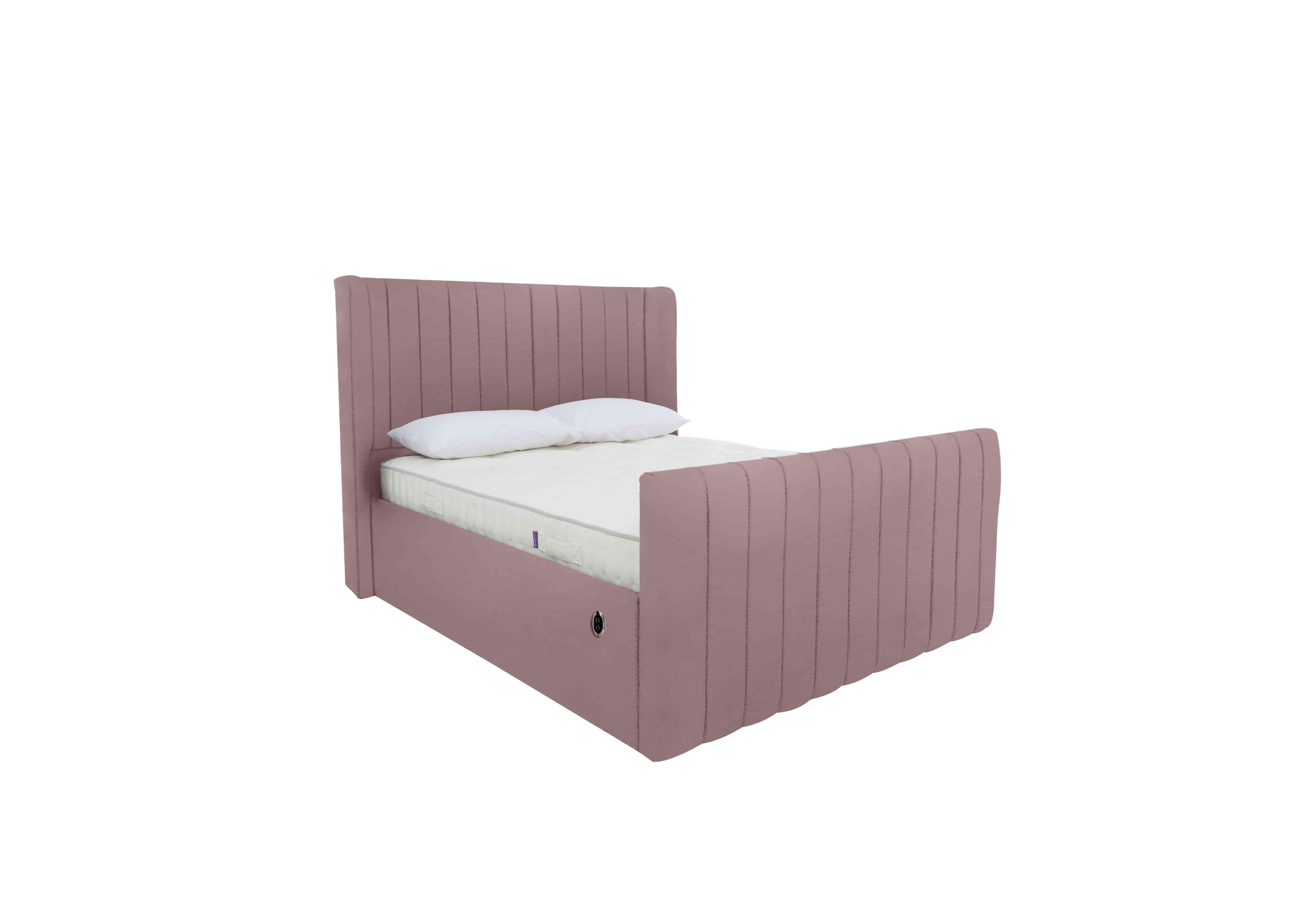 Eira High Foot End Electric Ottoman Bed Frame in Velvet Lilac on Furniture Village