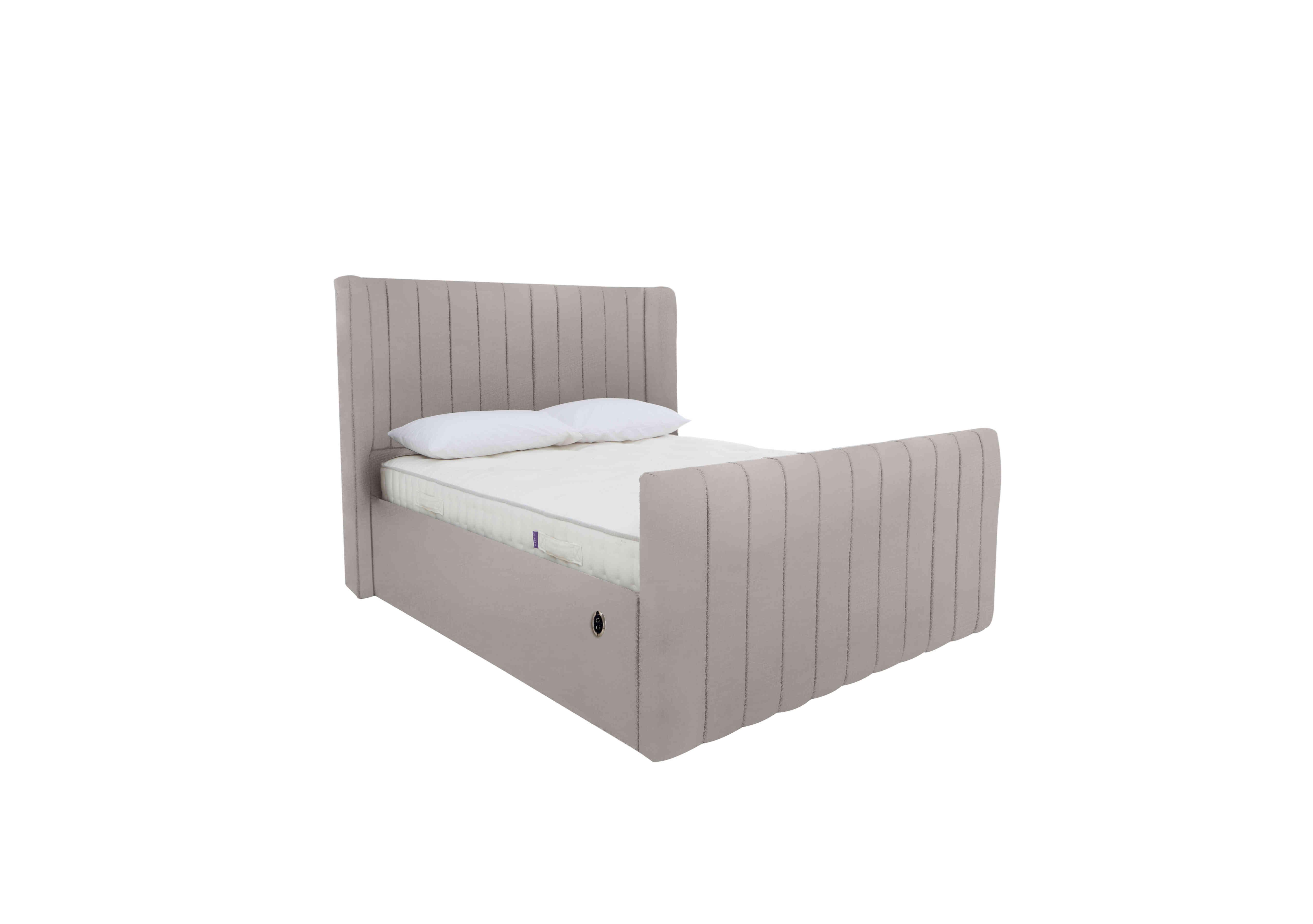 Eira High Foot End Electric Ottoman Bed Frame in Velvet Slate on Furniture Village