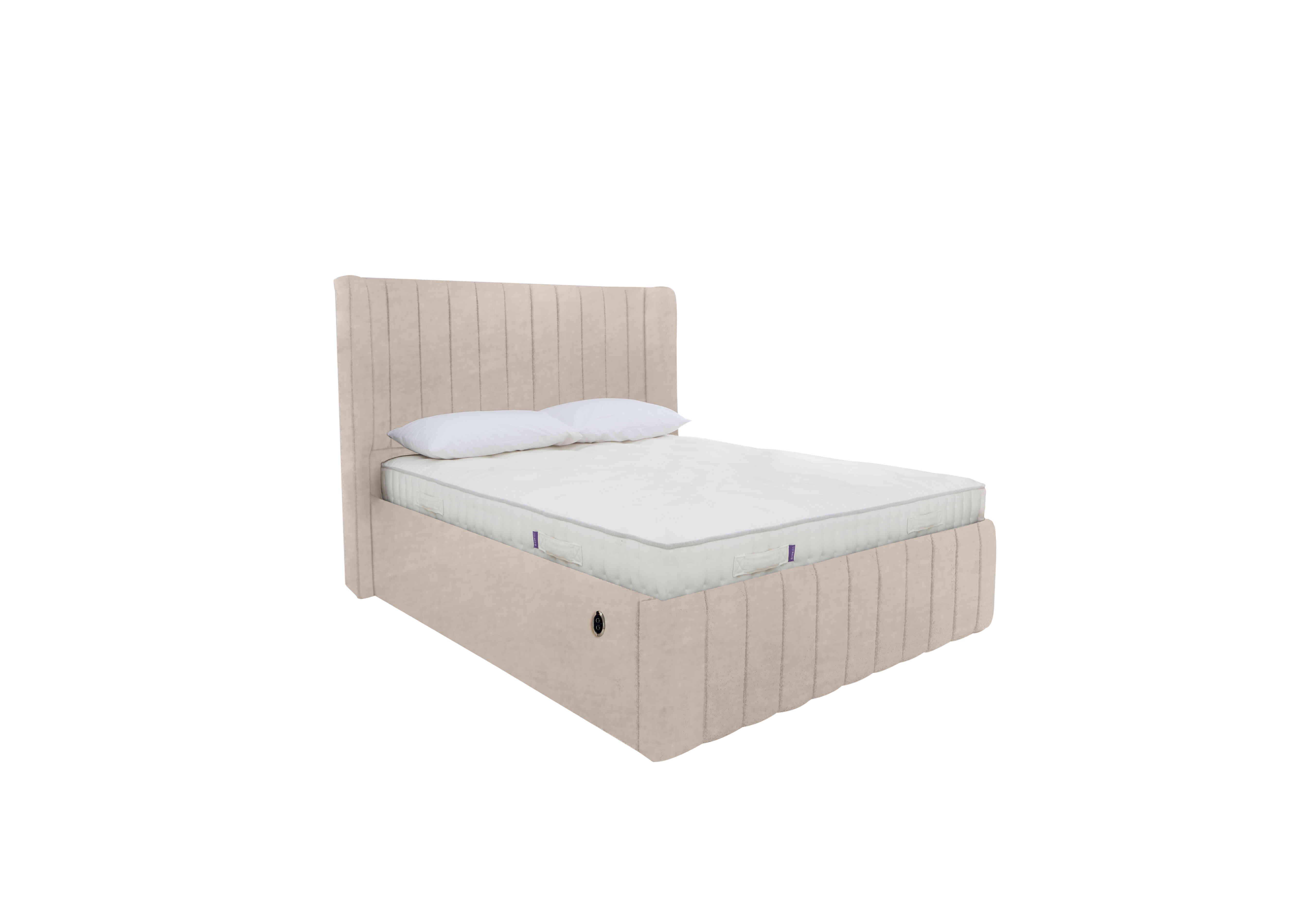 Eira Low Foot End Electric Ottoman Bed Frame in Savannah Almond on Furniture Village