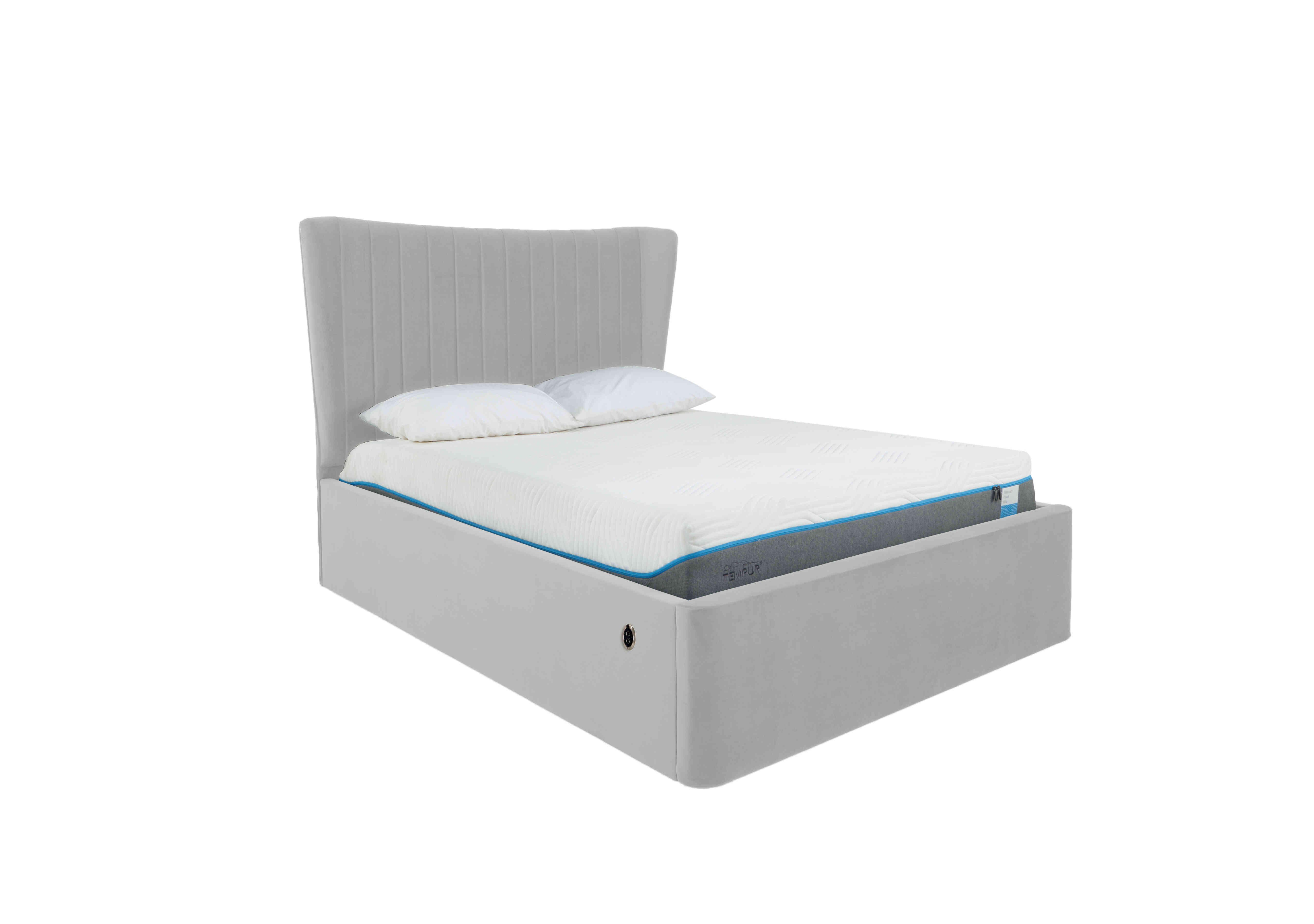 Roman Electric Ottoman Bed Frame in Velvet Silver on Furniture Village