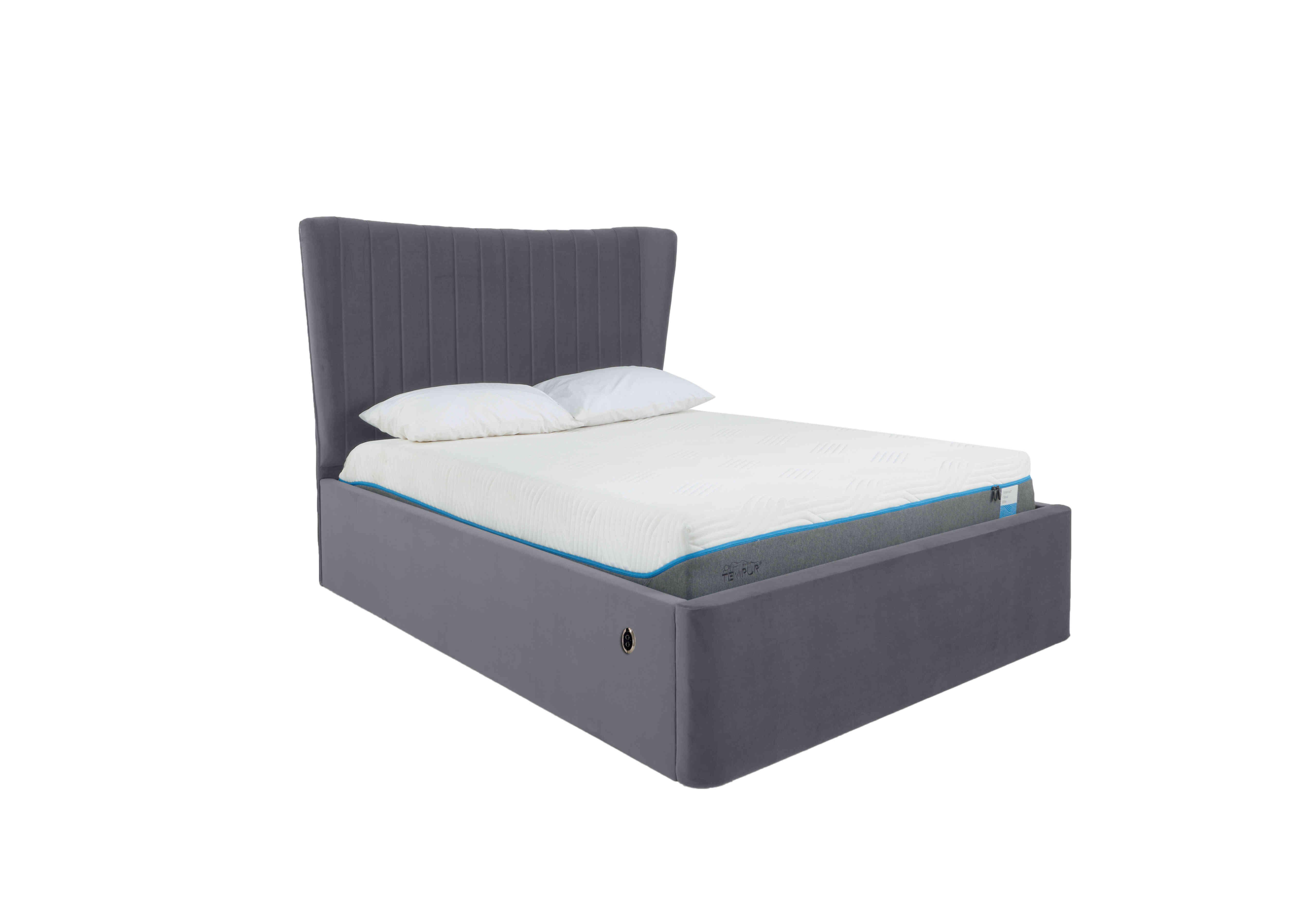 Roman Electric Ottoman Bed Frame in Velvet Steel on Furniture Village
