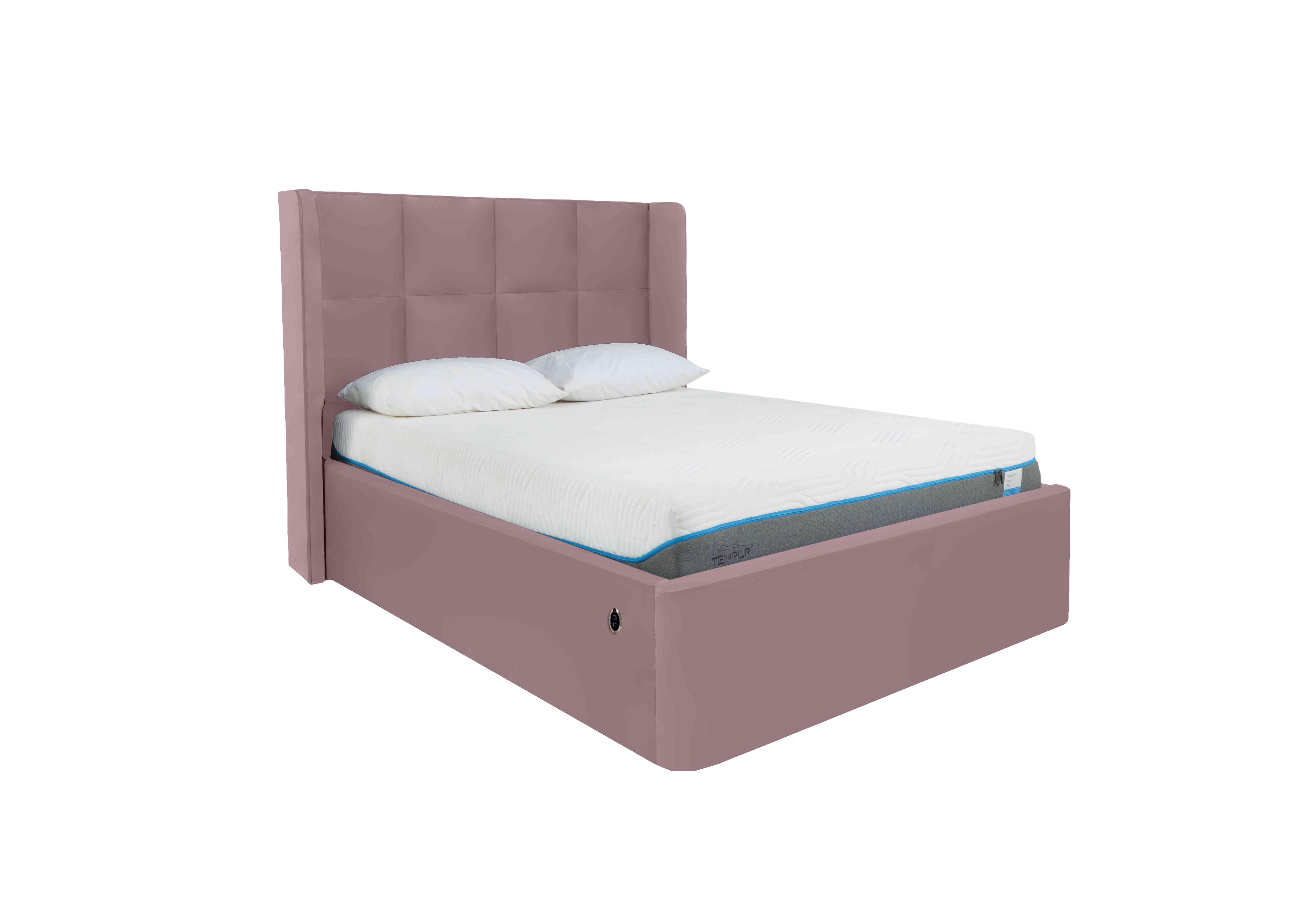 Shiva Electric Ottoman Bed Frame in Velvet Lilac on Furniture Village