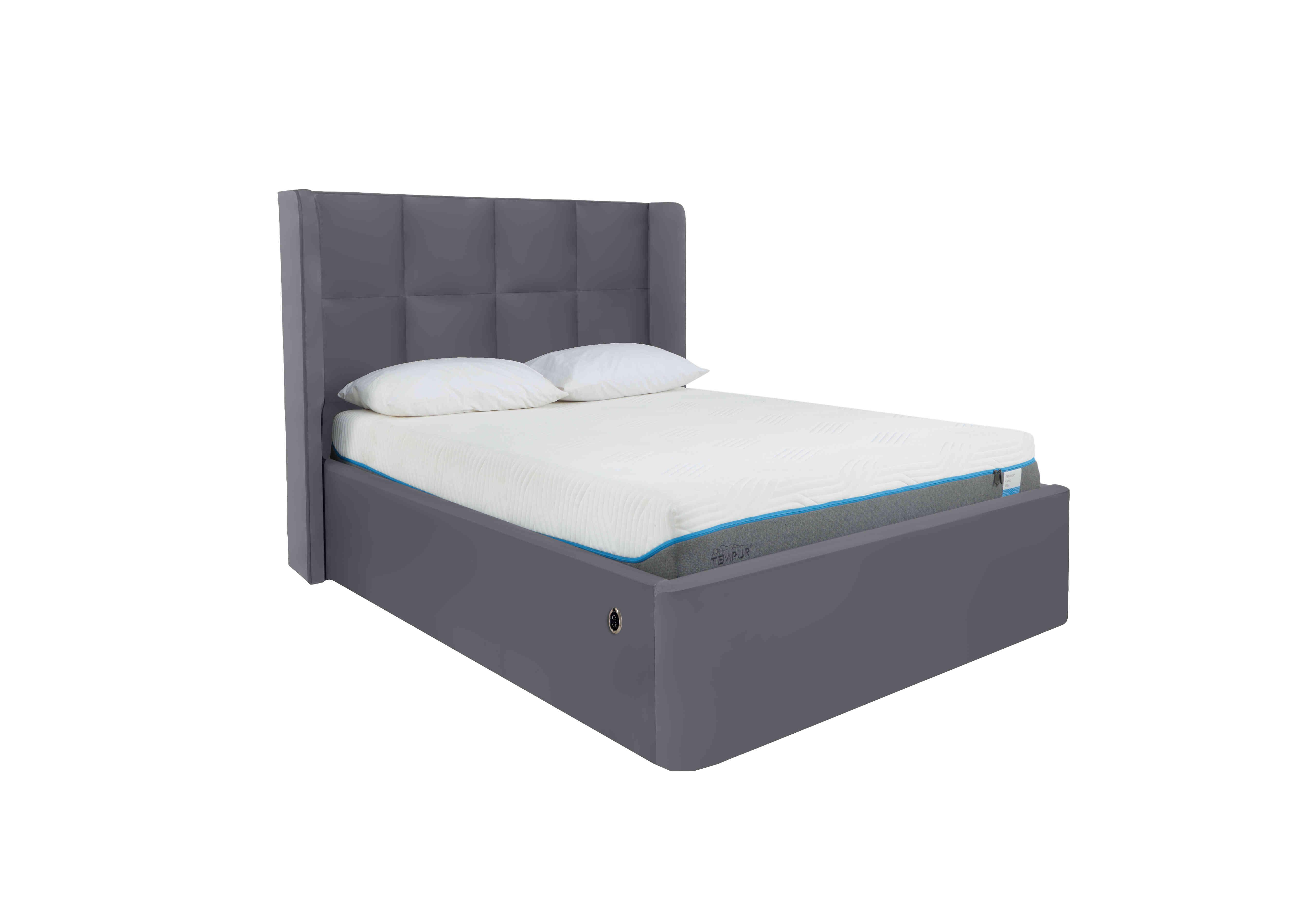 Shiva Electric Ottoman Bed Frame in Velvet Steel on Furniture Village