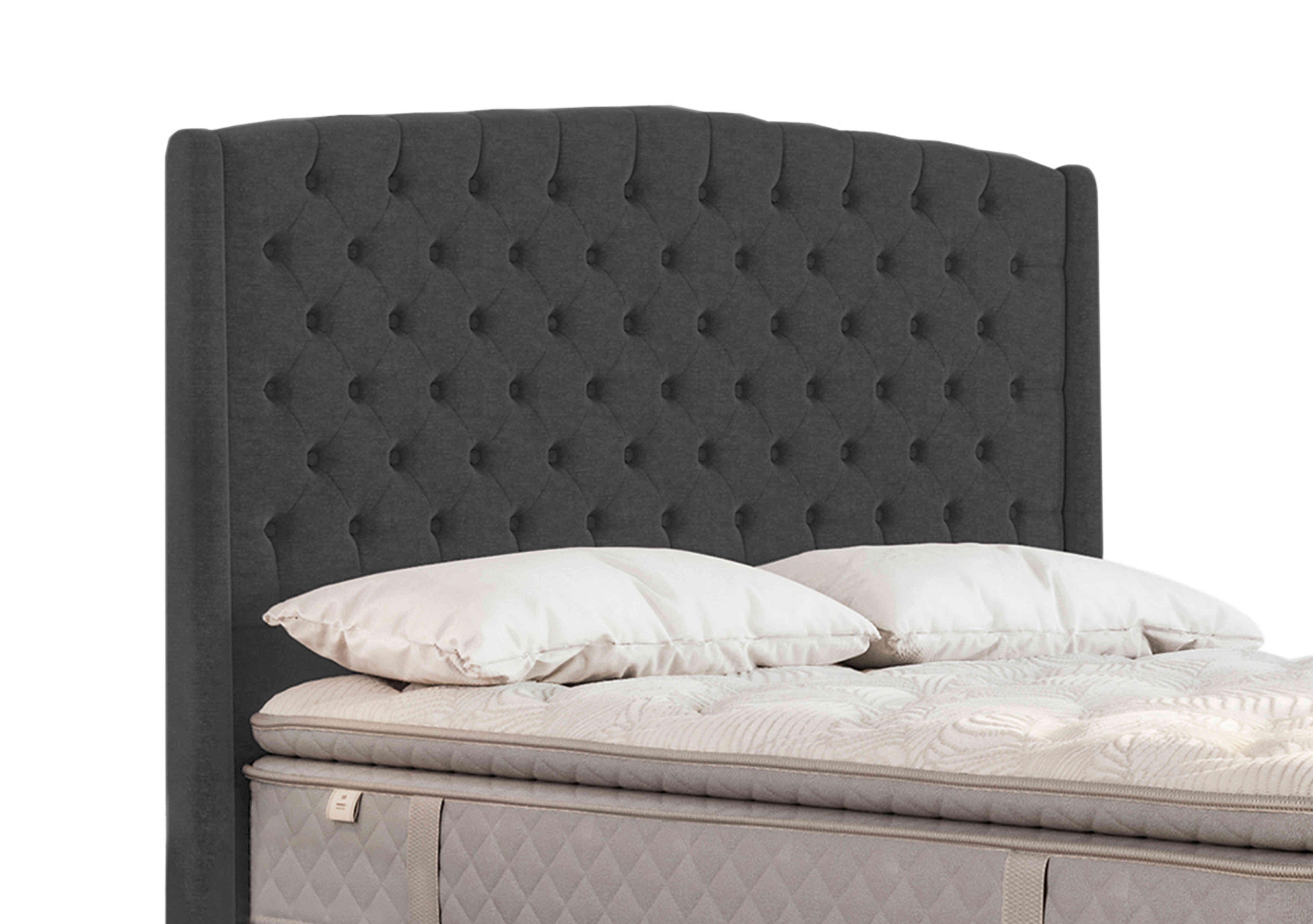 Pavilion Floor Standing Headboard in Tweed Sable on Furniture Village