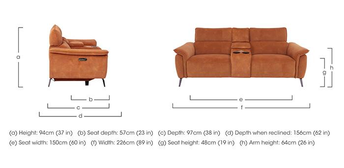 Jude 3 Seater Fabric Power Recliner Sofa with Smart Console Unit and Power Telescopic Headrests in  on Furniture Village