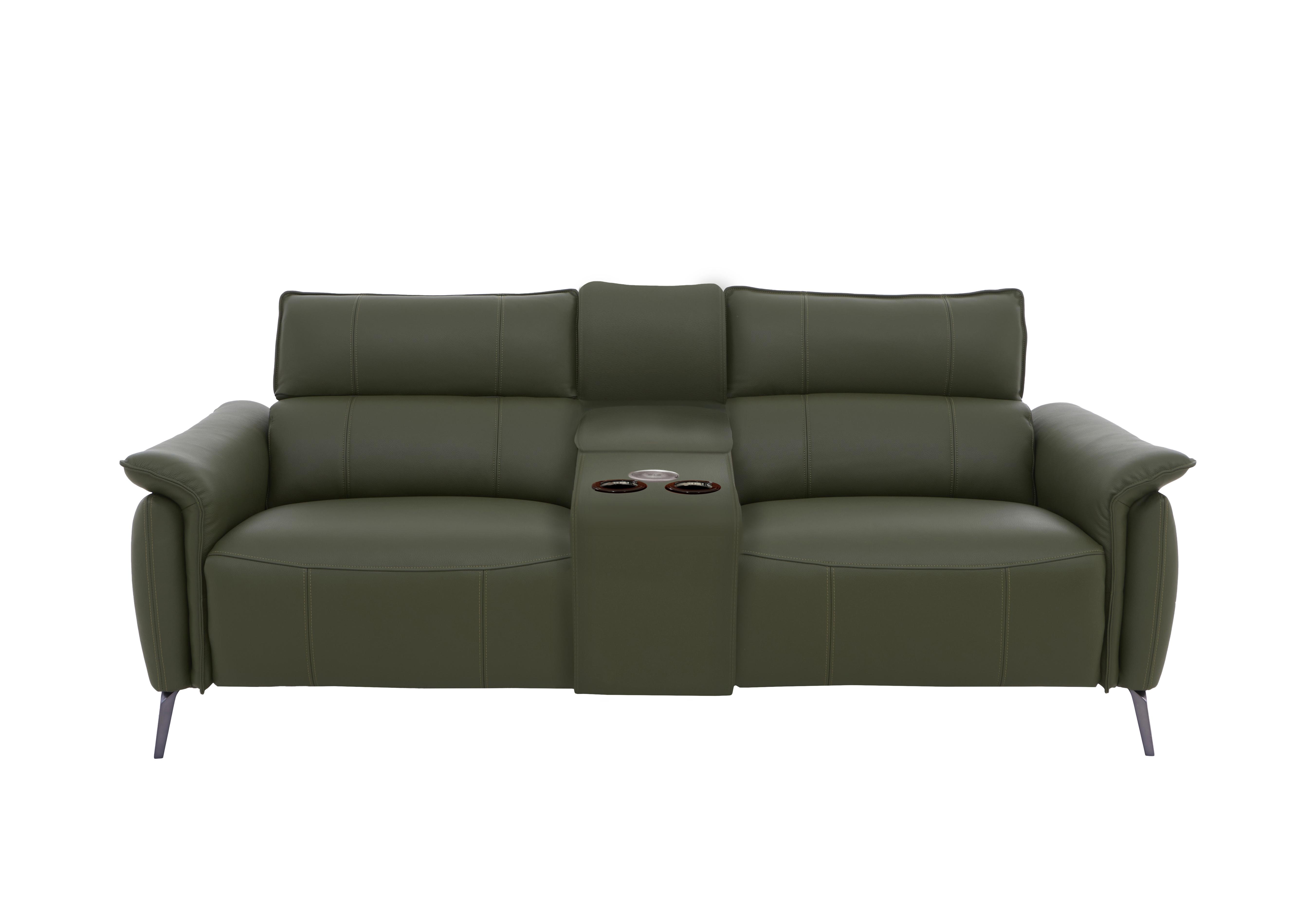 Jude 3 Seater Leather Power Recliner Sofa with Smart Console Unit and Power Telescopic Headrests in Montana Oslo Pine Cat-40/10 on Furniture Village