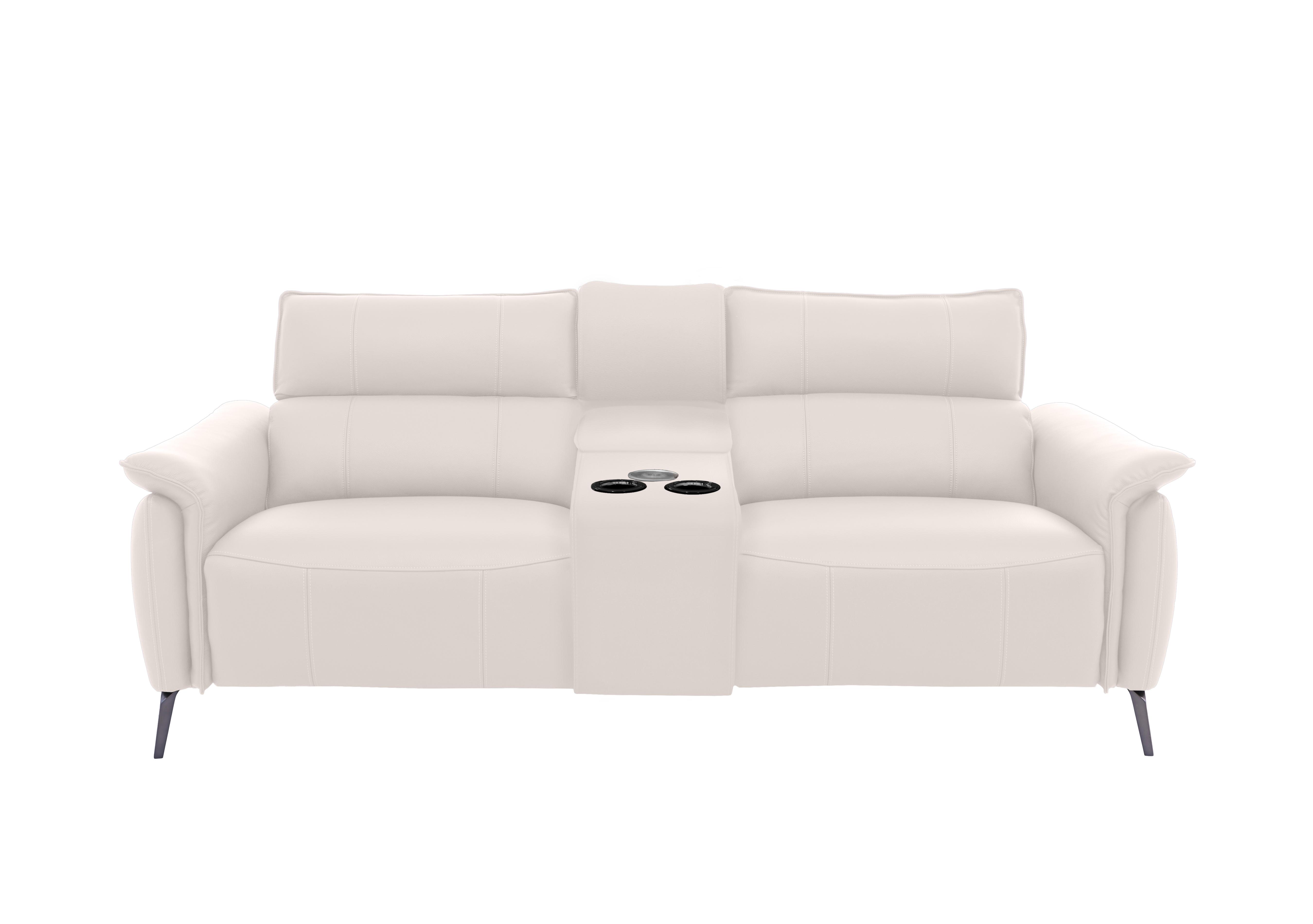 Jude 3 Seater Leather Power Recliner Sofa with Smart Console Unit and Power Telescopic Headrests in Oslo Cotton Cat-40/13 on Furniture Village