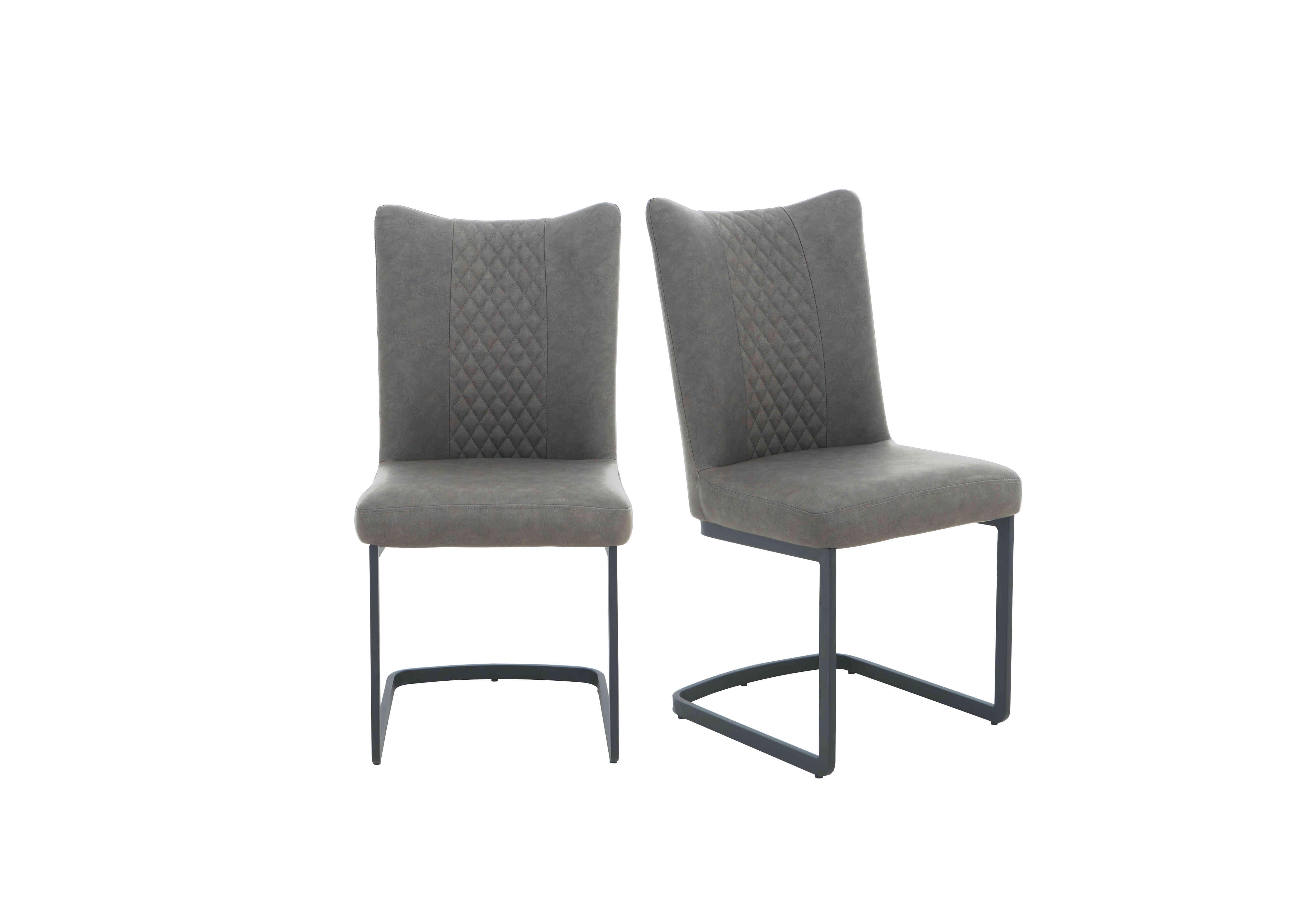 Loki Pair of Cantilever Dining Chairs in Vintage Grey on Furniture Village