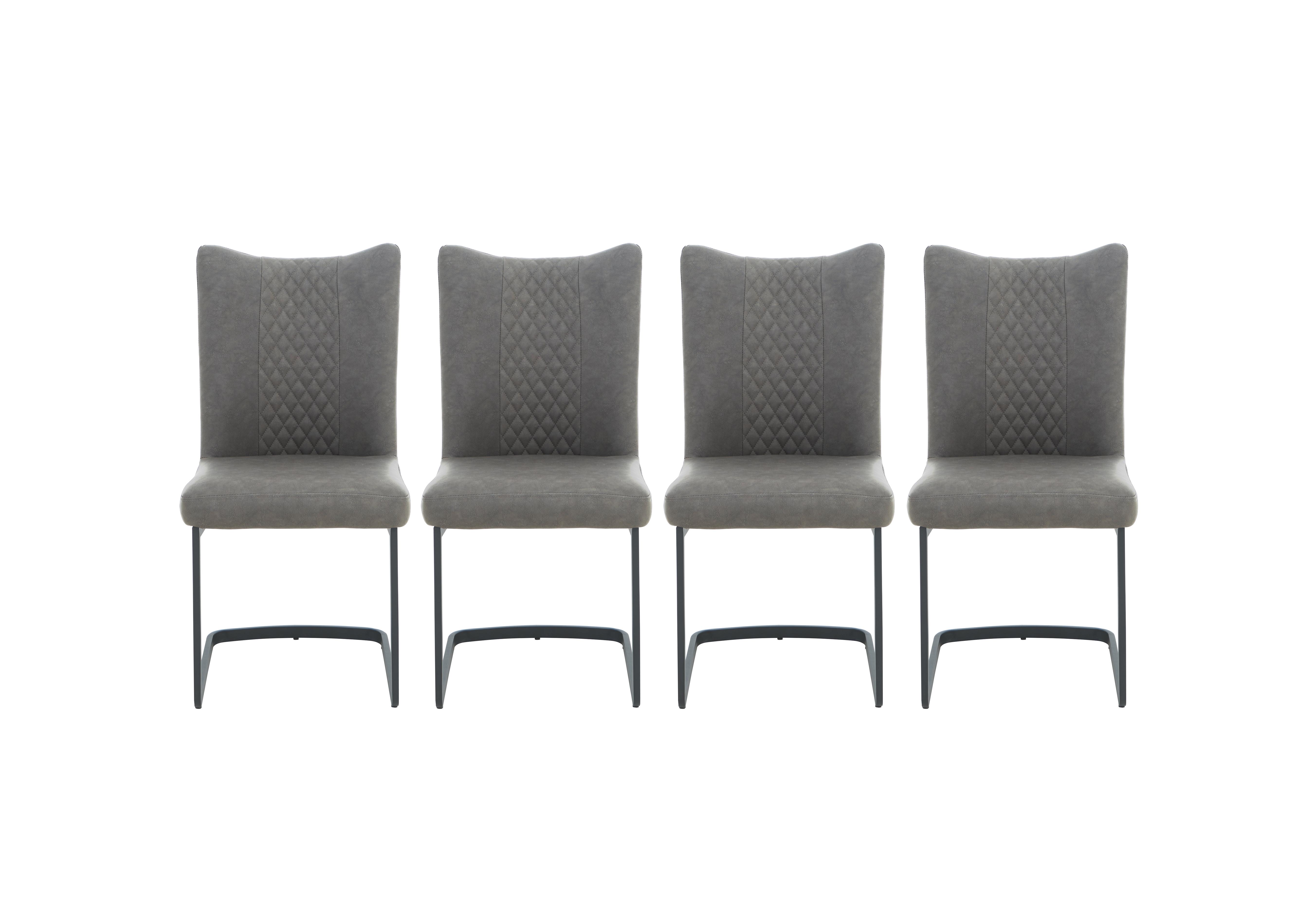 Loki Set of 4 Cantilever Dining Chairs in Vintage Grey on Furniture Village