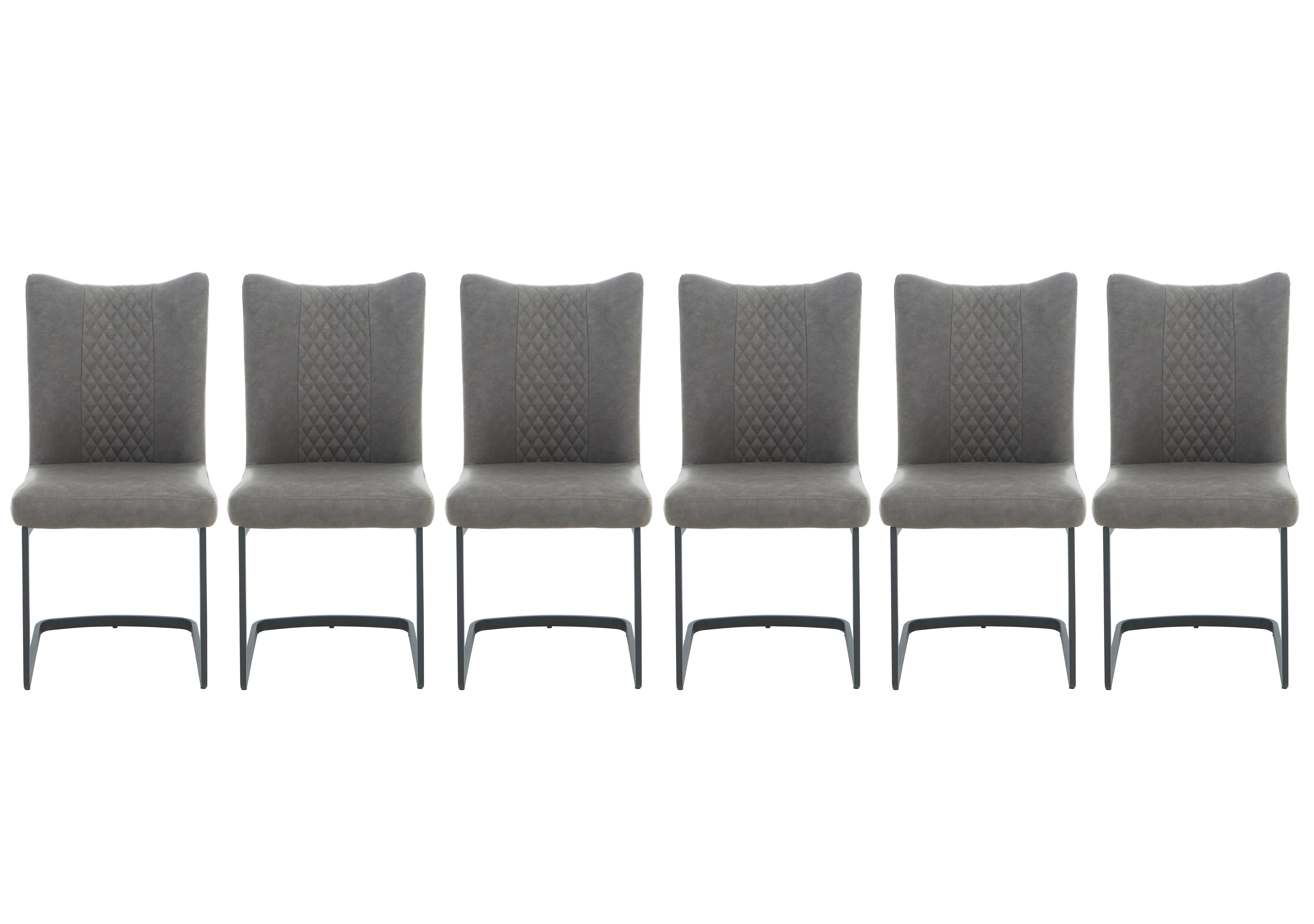 Loki Set of 6 Cantilever Dining Chairs in Vintage Grey on Furniture Village