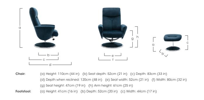 Nice Fabric Swivel Recliner Chair and Footstool in  on Furniture Village