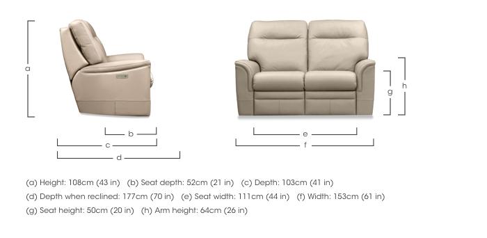 Hudson 23 Leather 2 Seater Power Recliner Sofa with Power Headrests and Power Lumbar in  on Furniture Village