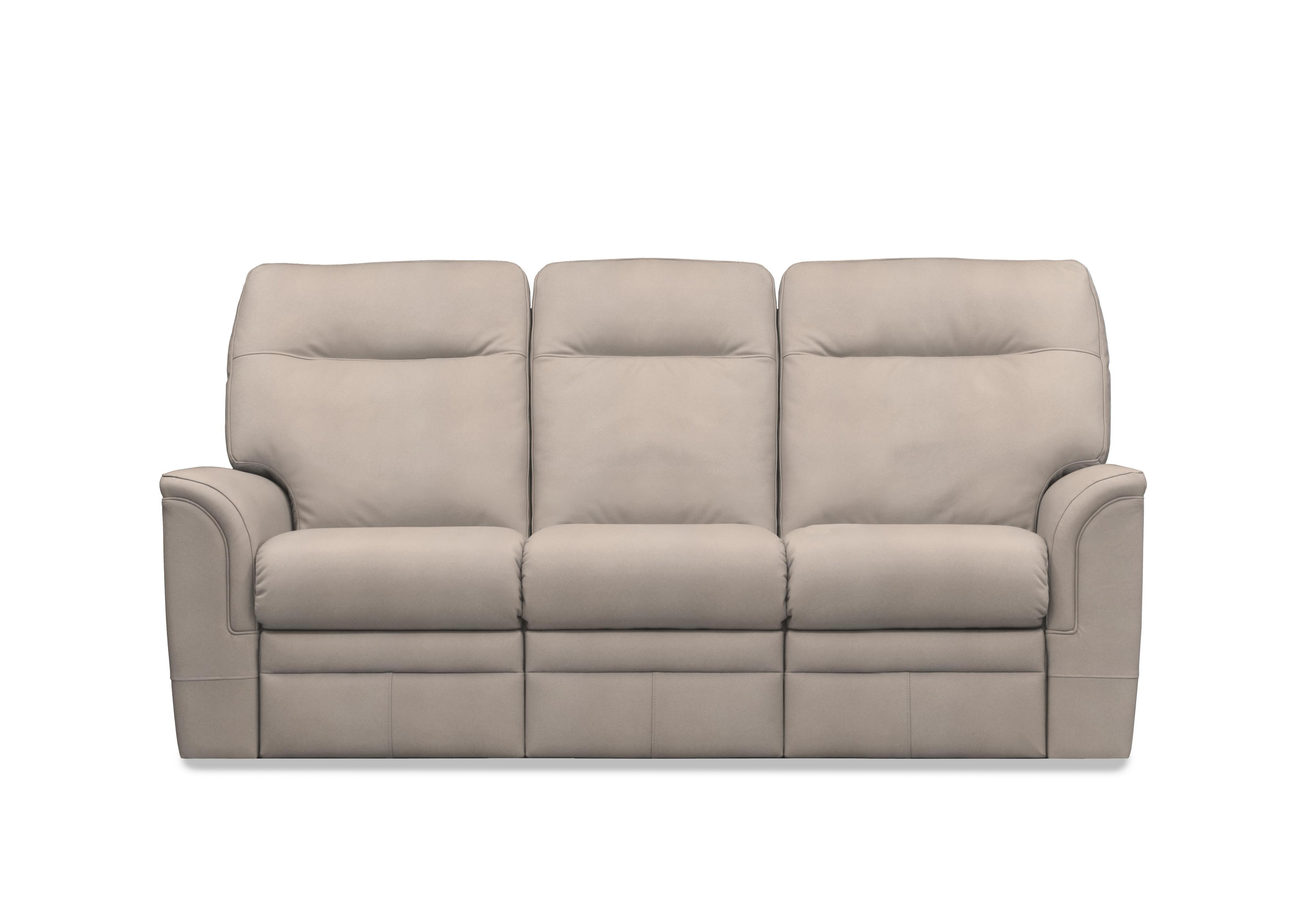 Hudson 23 Leather 3 Seater Power Recliner Sofa with Power Headrests and Power Lumbar in Roma Putty 009019-0056 on Furniture Village