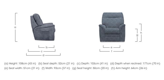 Hudson 23 Fabric Power Recliner Chair with Power Headrest and Power Lumbar in  on Furniture Village